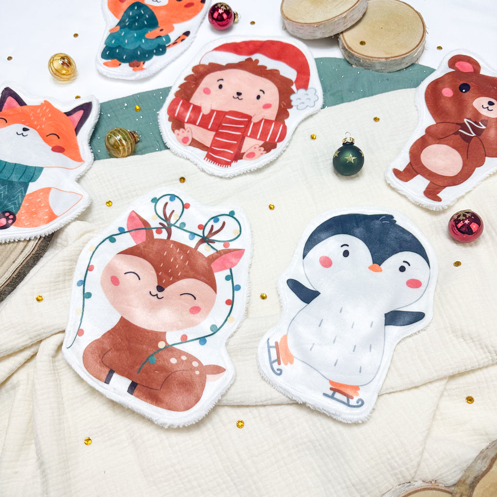 Cotons Lavables Bébé XXL – Noël des Petits Compagnons