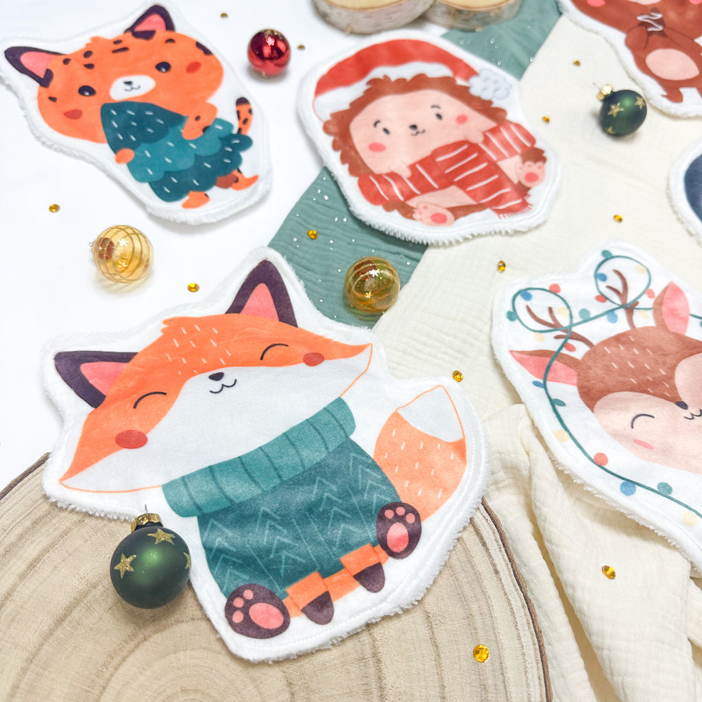 Cotons Lavables Bébé XXL – Noël des Petits Compagnons