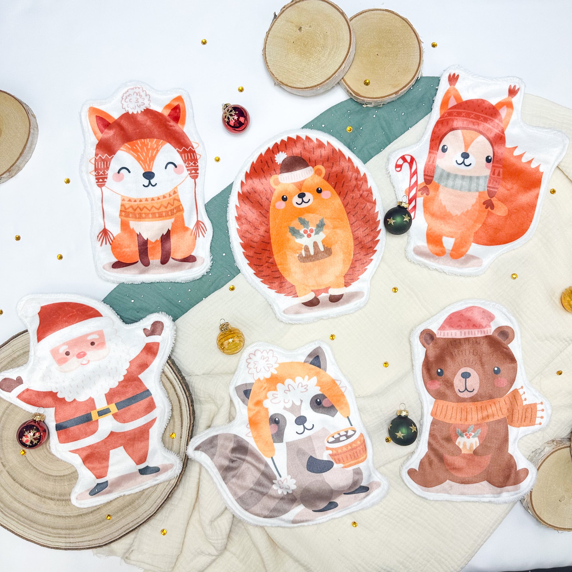 Cotons Lavables Bébé XXL – Noël Gourmand