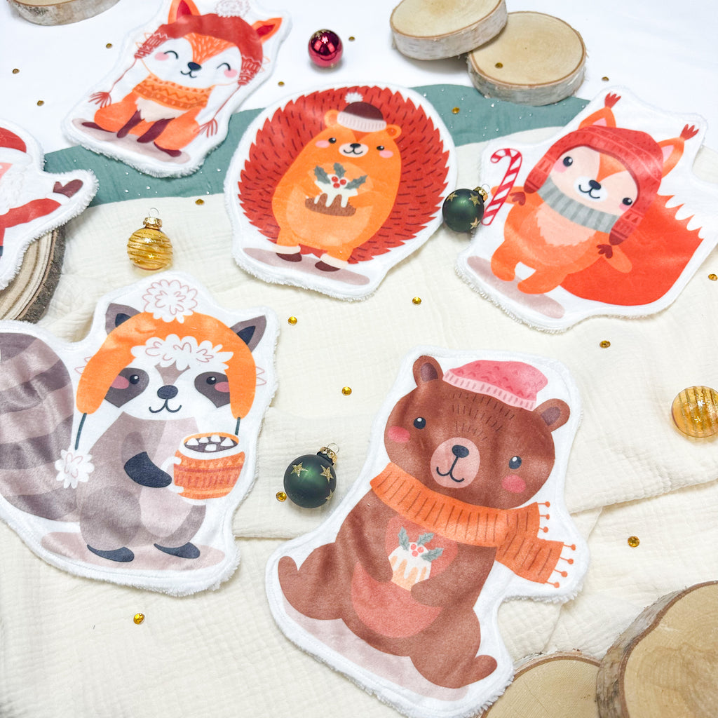 Cotons Lavables Bébé XXL – Noël Gourmand