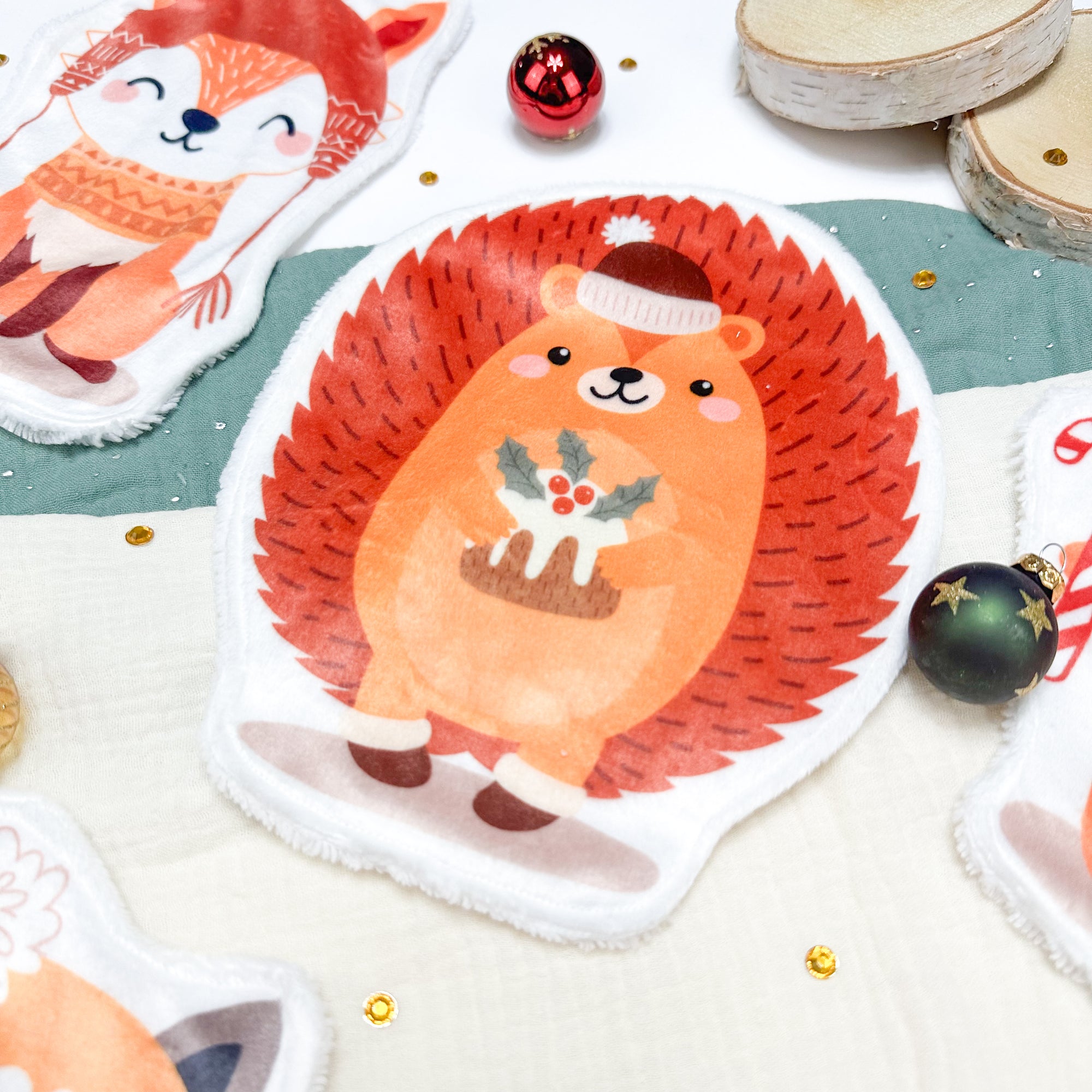 Cotons Lavables Bébé XXL – Noël Gourmand