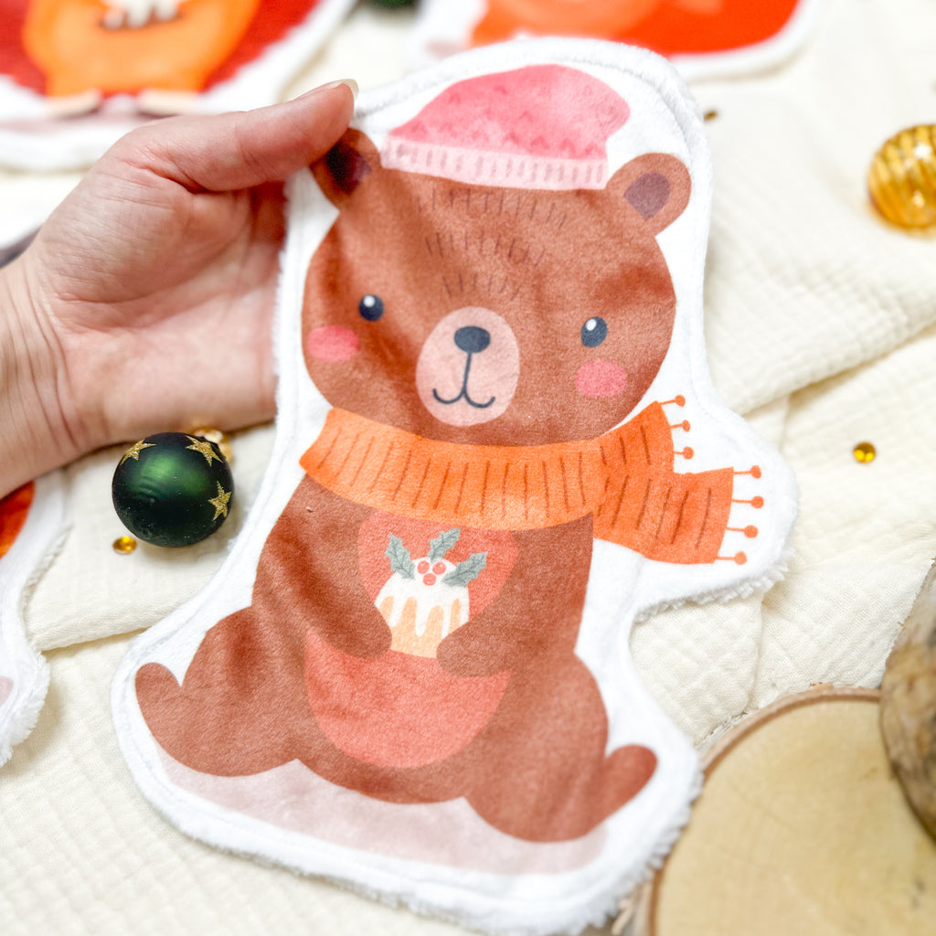 Cotons Lavables Bébé XXL – Noël Gourmand