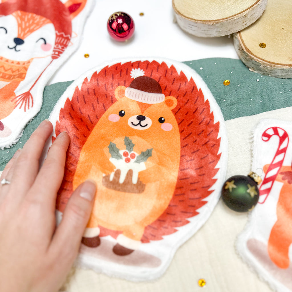 Cotons Lavables Bébé XXL – Noël Gourmand