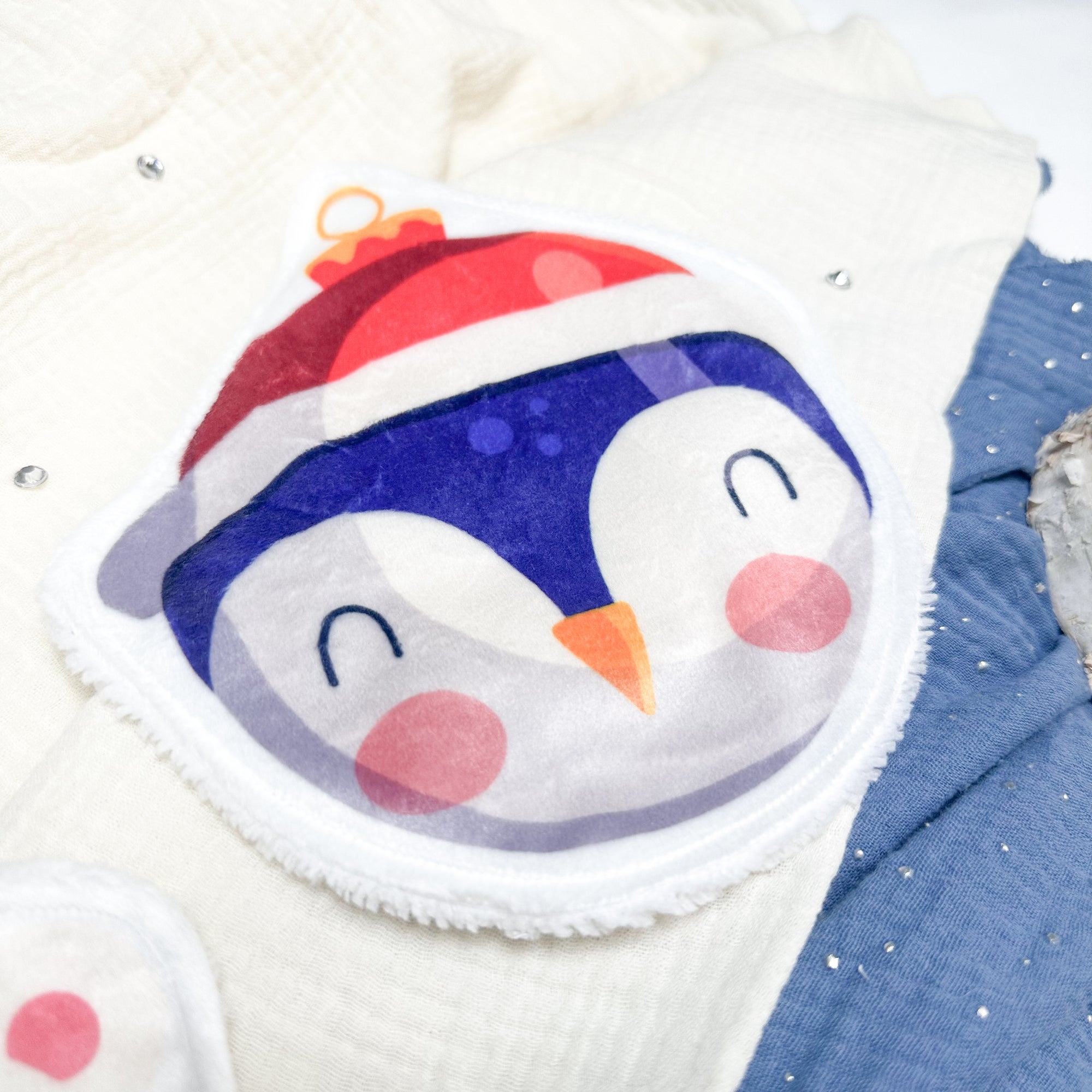 Cotons Lavables Bébé XXL – Boules de Noël Enchantées