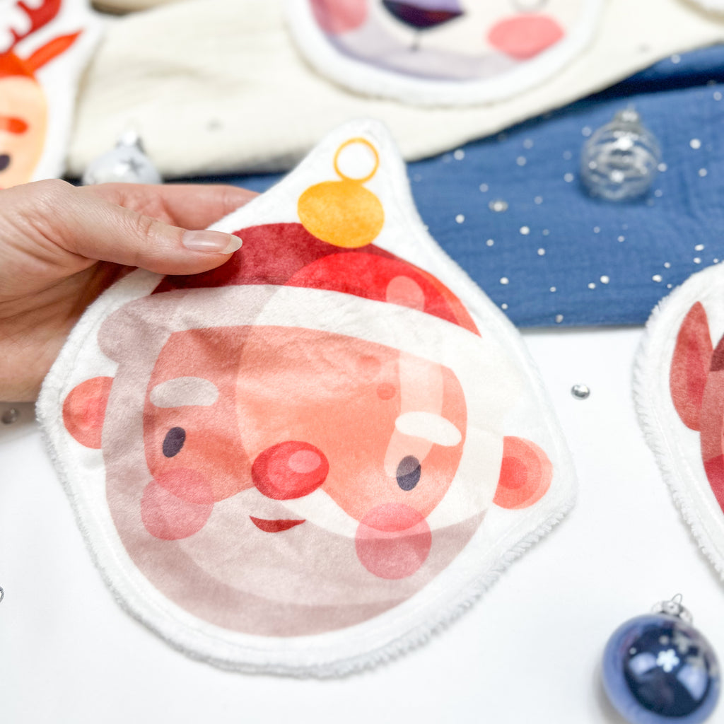 Cotons Lavables Bébé XXL – Boules de Noël Enchantées