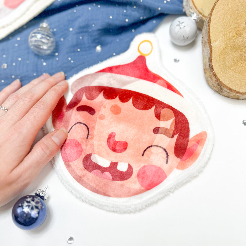 Cotons Lavables Bébé XXL – Boules de Noël Enchantées