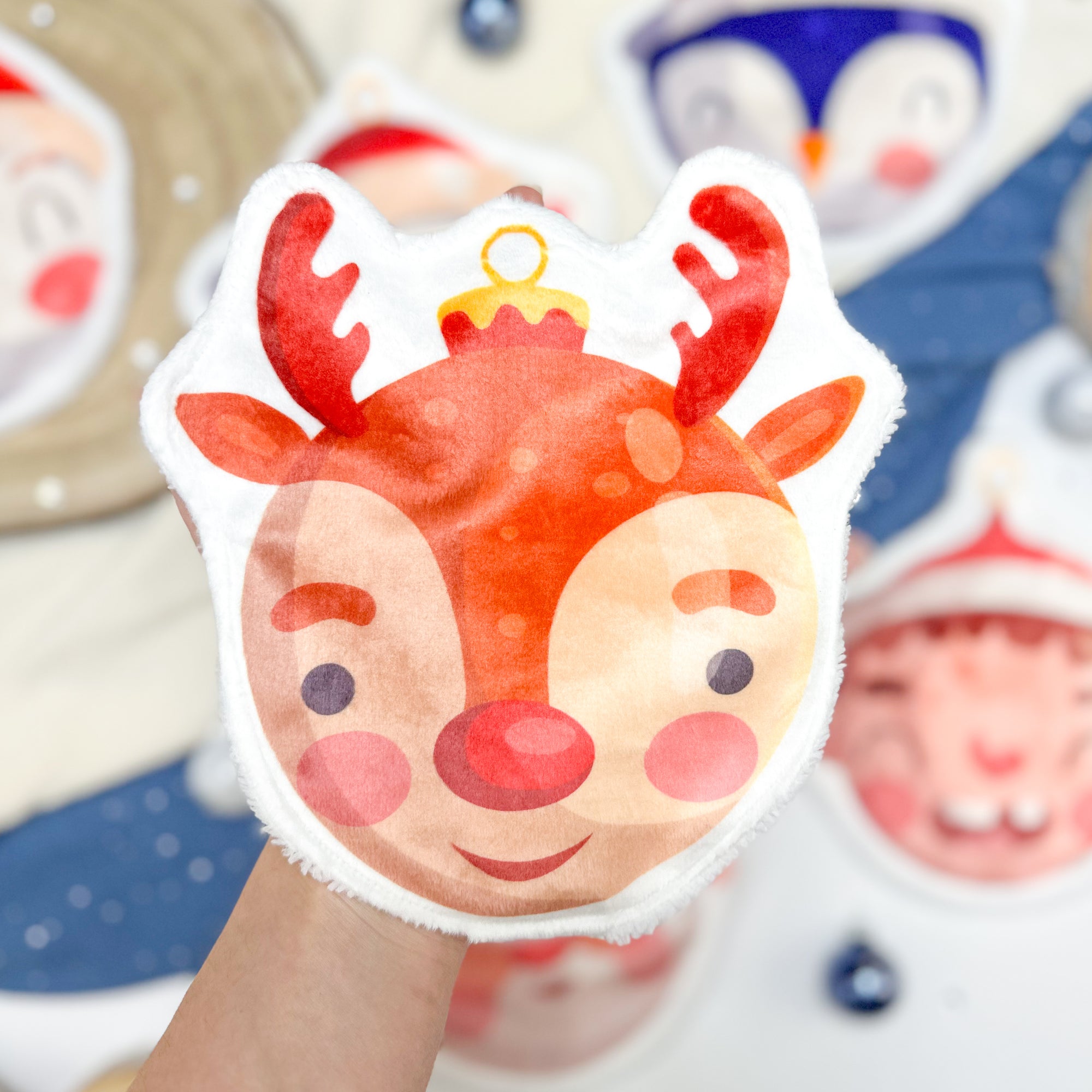 Cotons Lavables Bébé XXL – Boules de Noël Enchantées