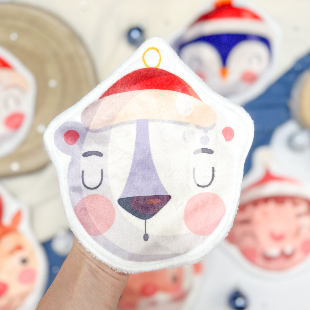 Cotons Lavables Bébé XXL – Boules de Noël Enchantées