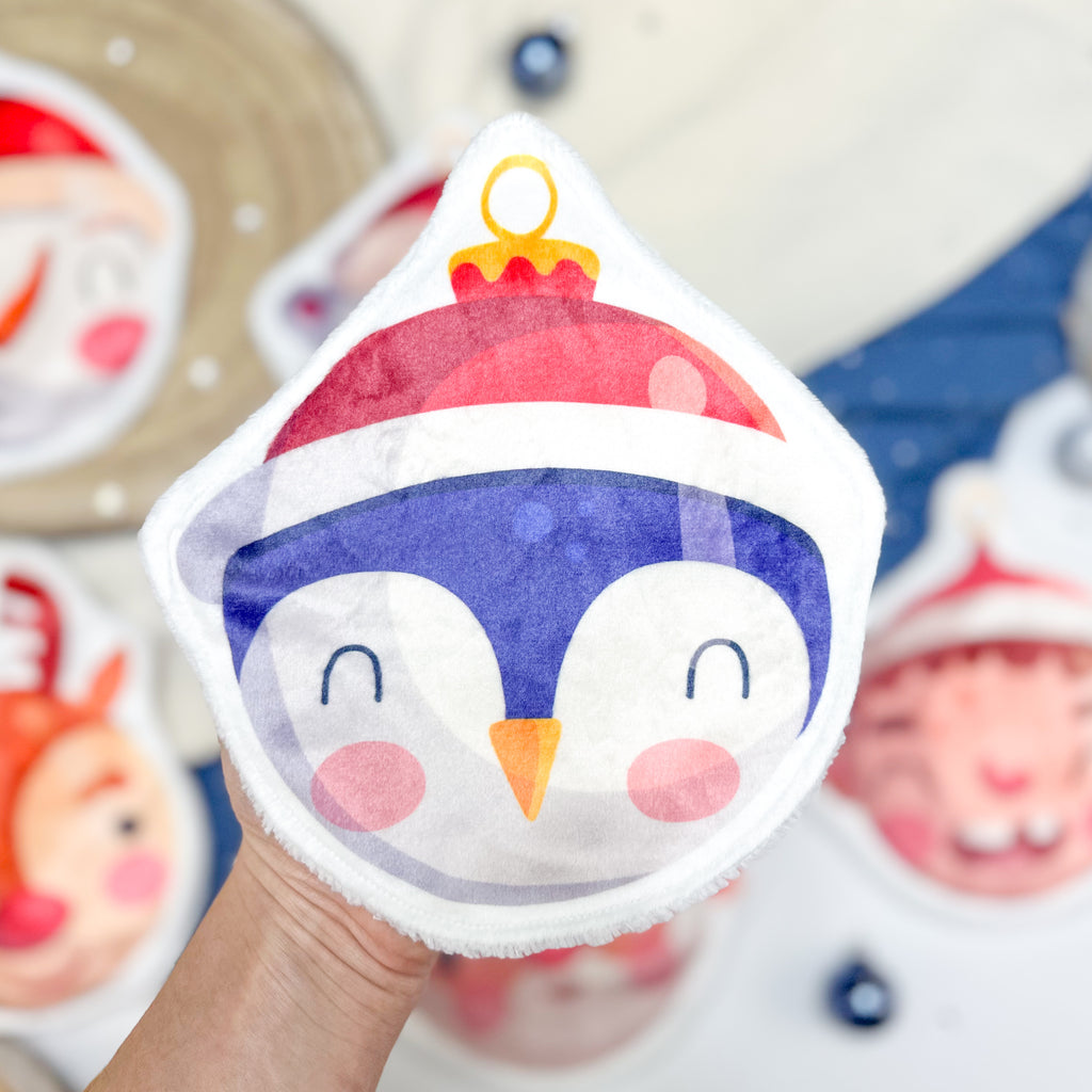 Cotons Lavables Bébé XXL – Boules de Noël Enchantées