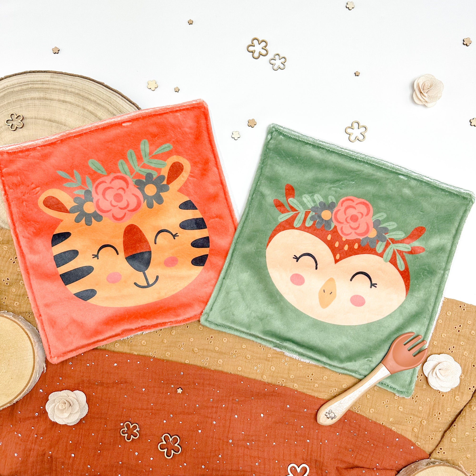 Serviette de table enfant lavable – Les Bohèmes de la Forêt - Lot De 2