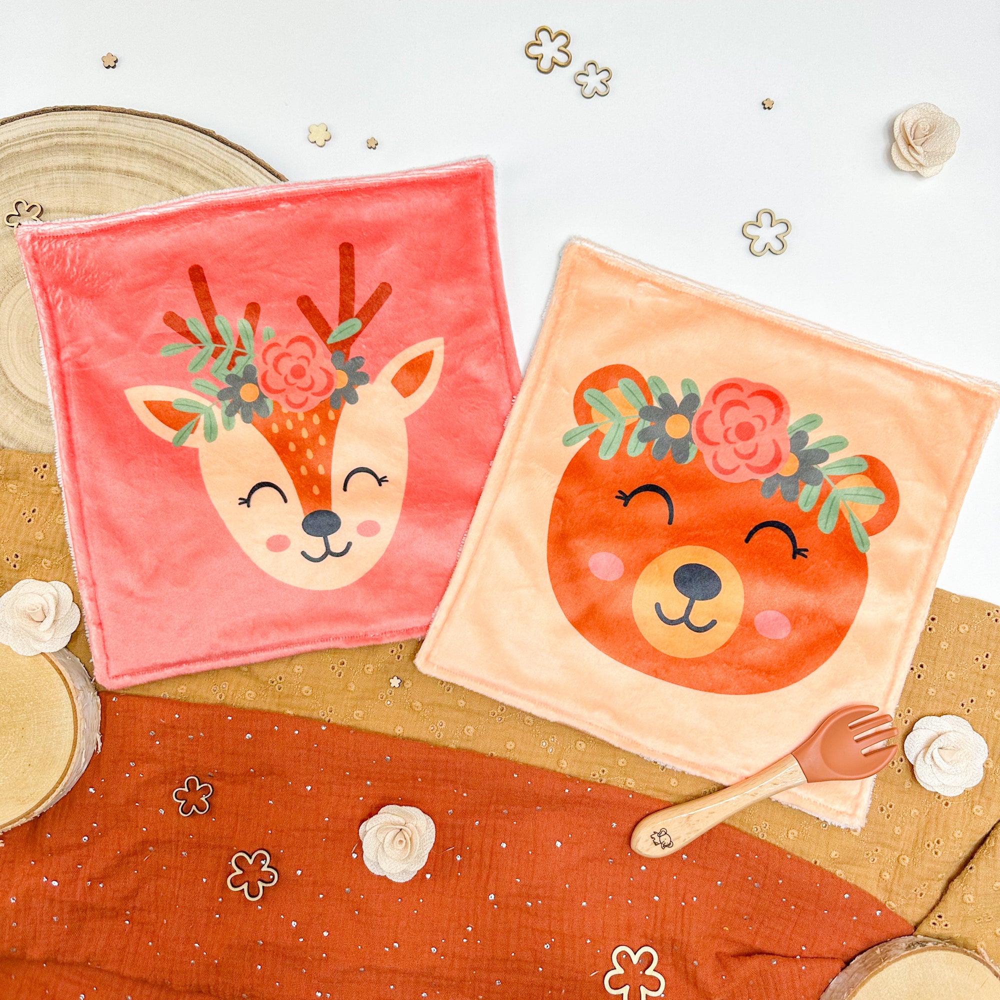 Serviette de table enfant lavable – Les Bohèmes de la Forêt - Lot De 2