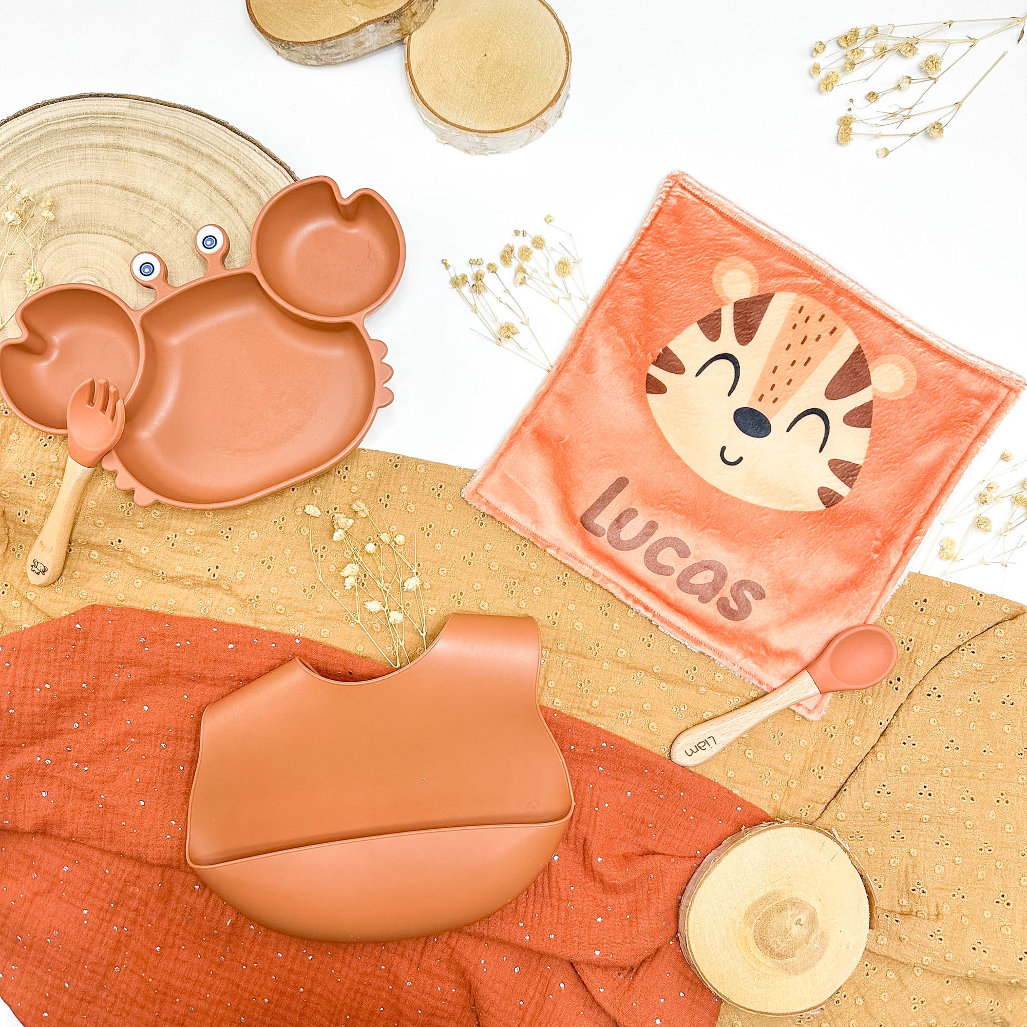 Serviette de table enfant lavable – Jungle de câlins - Lot De 2