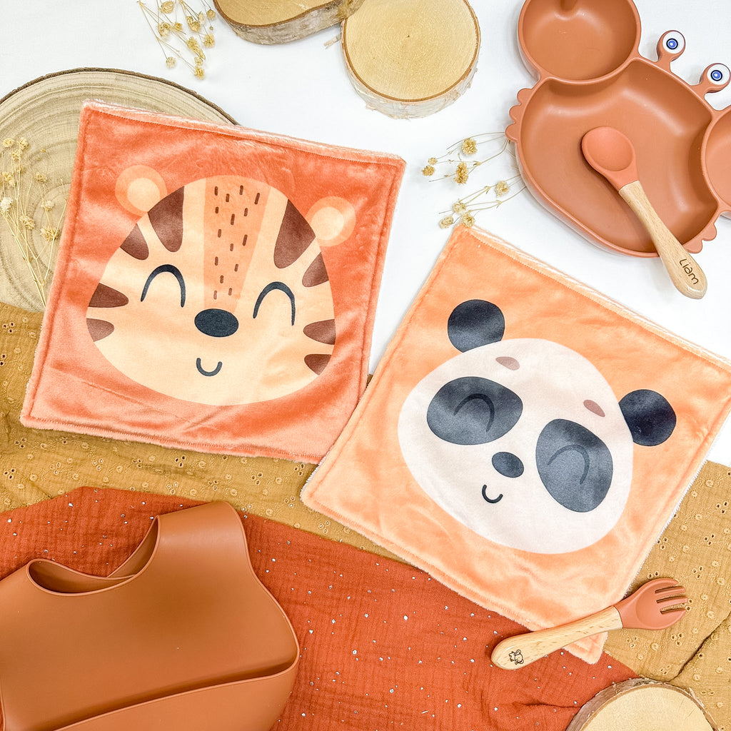 Serviette de table enfant lavable – Jungle de câlins - Lot De 2