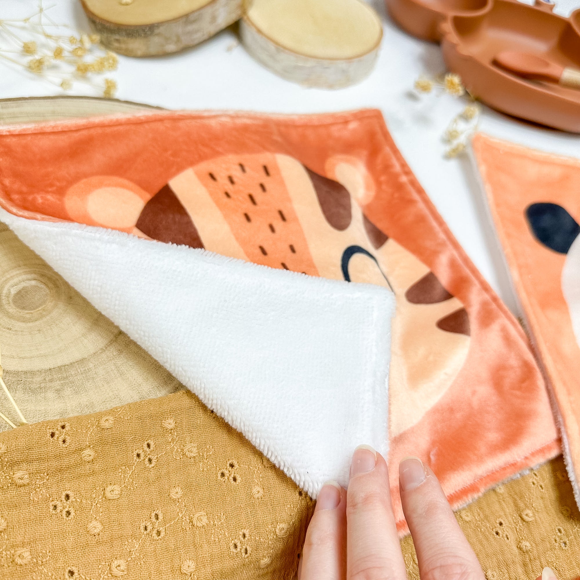 Serviette de table enfant lavable – Jungle de câlins - Lot De 2