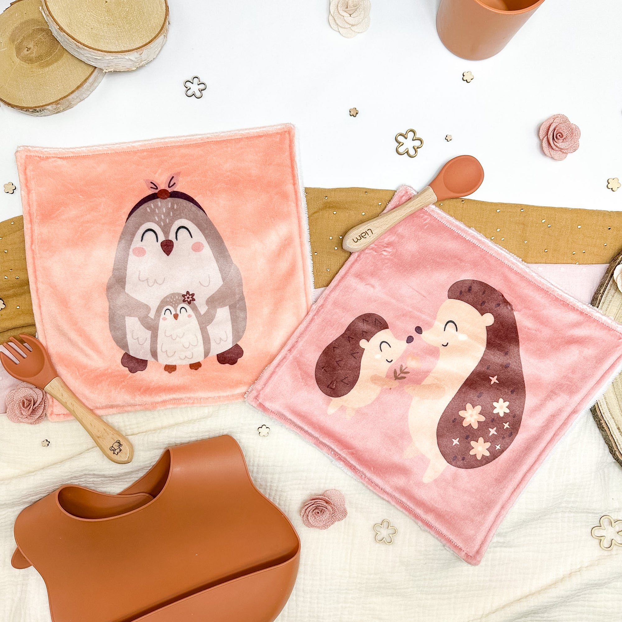 Serviette de table enfant lavable – Maman & Moi - Lot De 2