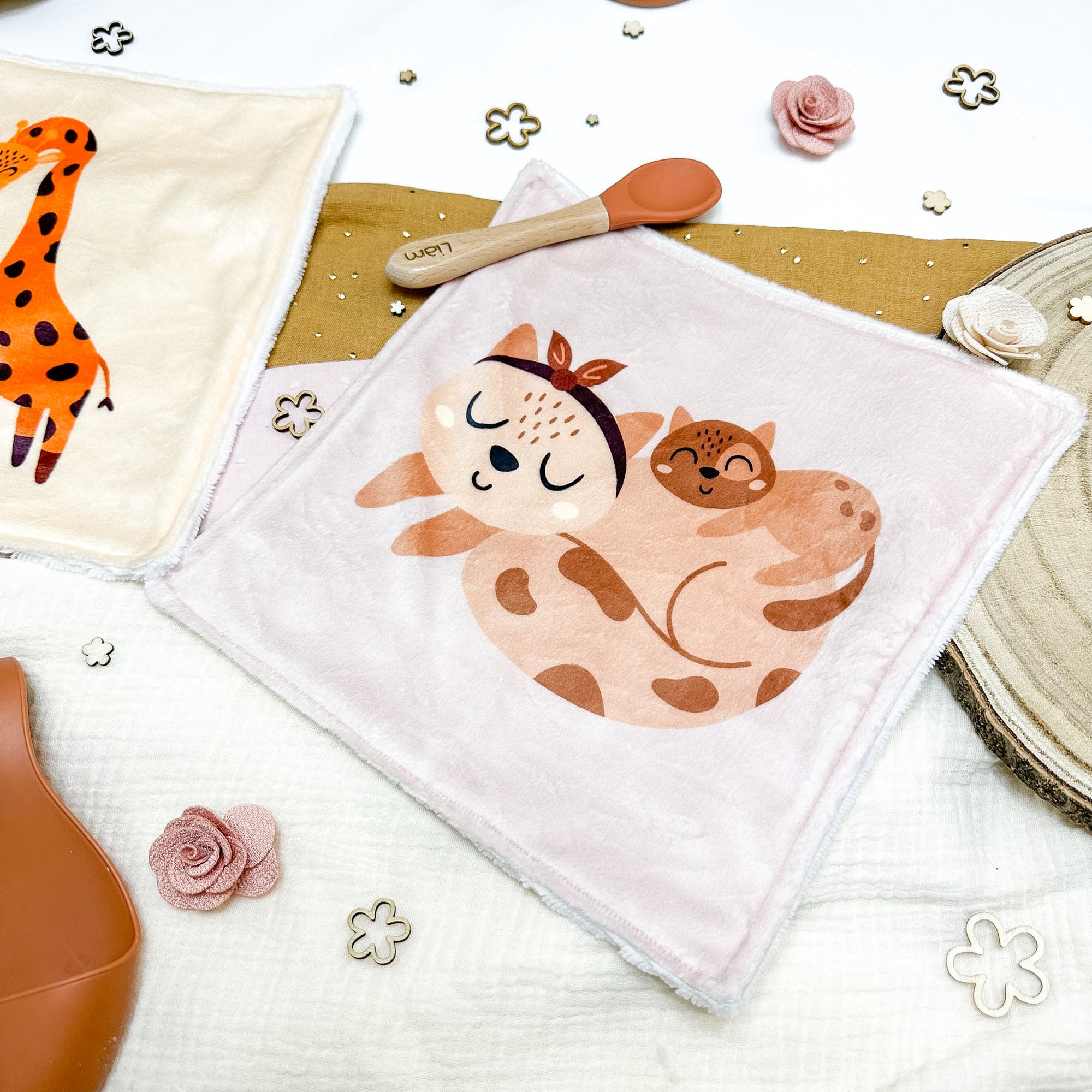 Serviette de table enfant lavable – Maman & Moi - Lot De 2