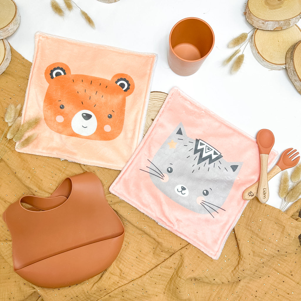 Serviette de table enfant lavable – Petits Compagnons Scandinaves - Lot De 2