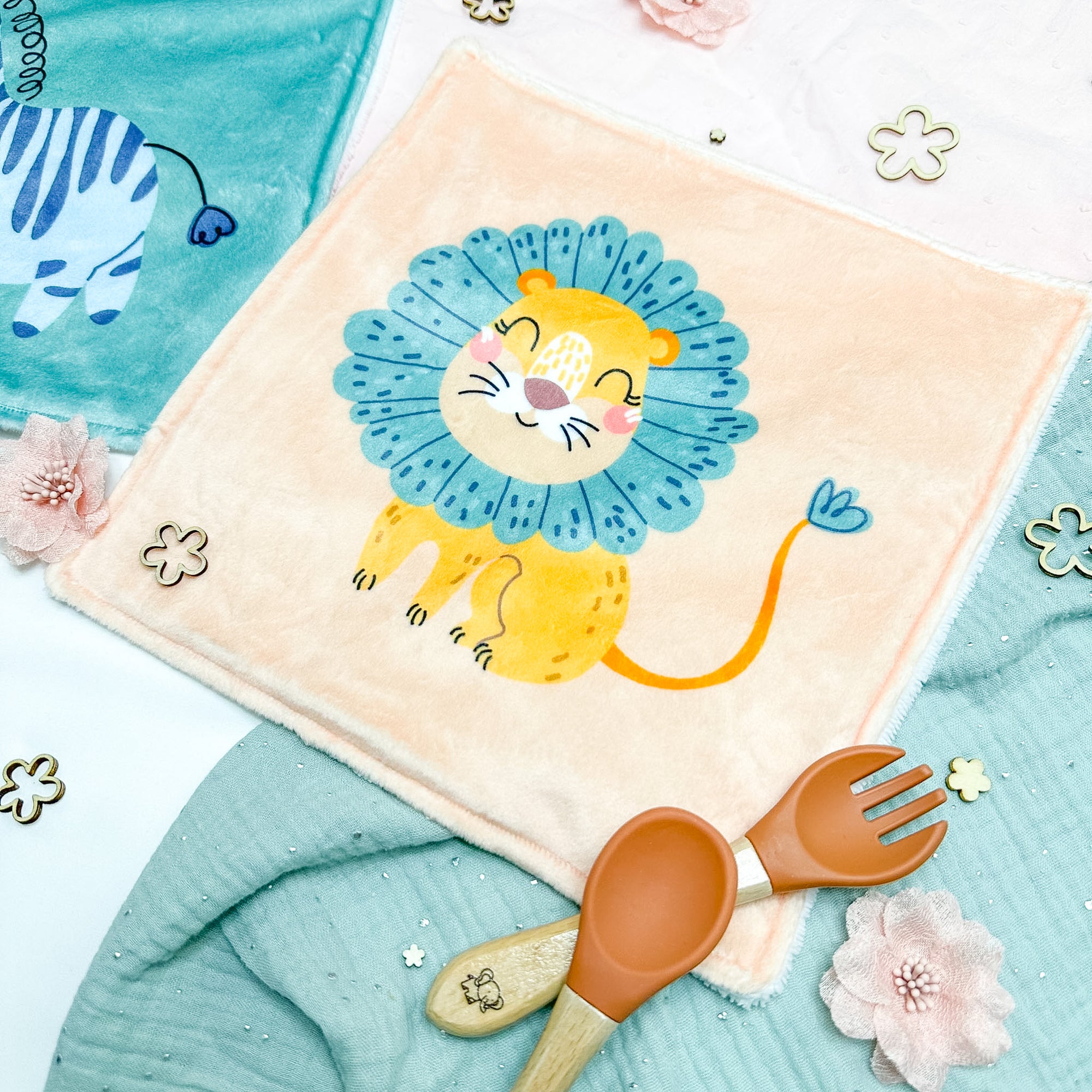 Serviette de table enfant lavable – Petite Jungle Rêveuse - Lot De 2