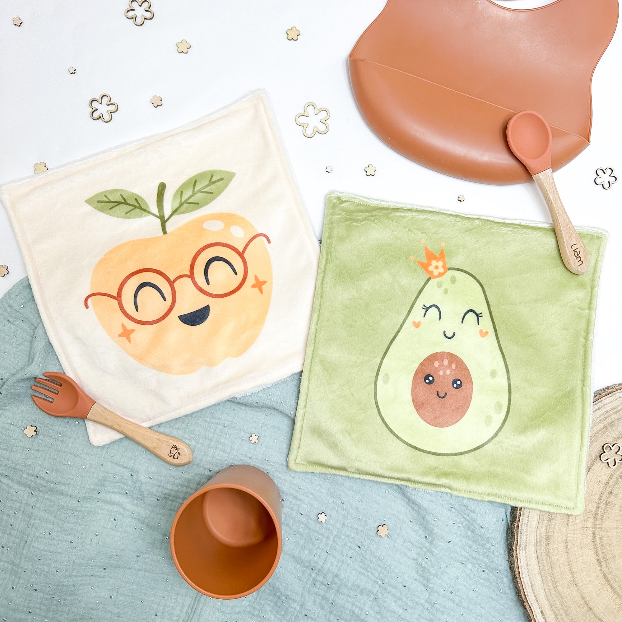 Serviette de table enfant lavable – Smoothie de câlins - Lot De 2