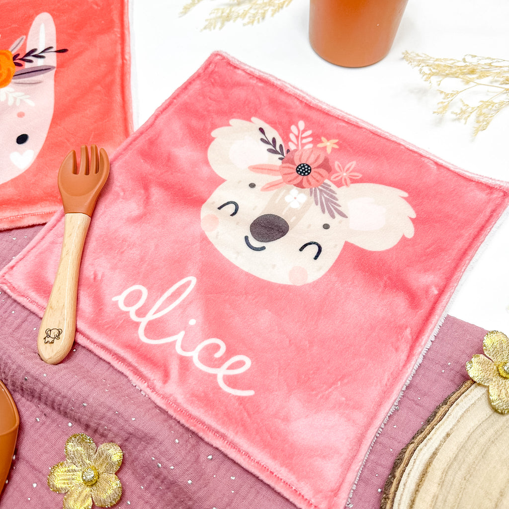 Serviette de table enfant lavable – Compagnons en Fleurs - Lot De 2