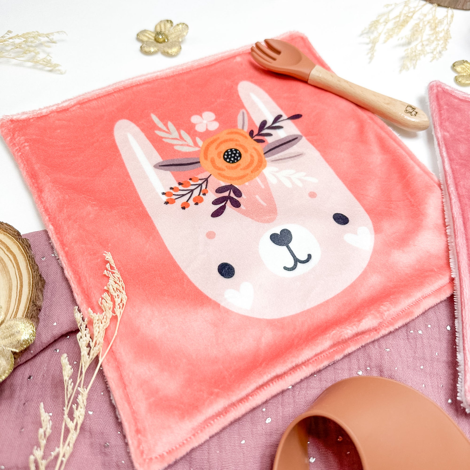 Serviette de table enfant lavable – Compagnons en Fleurs - Lot De 2