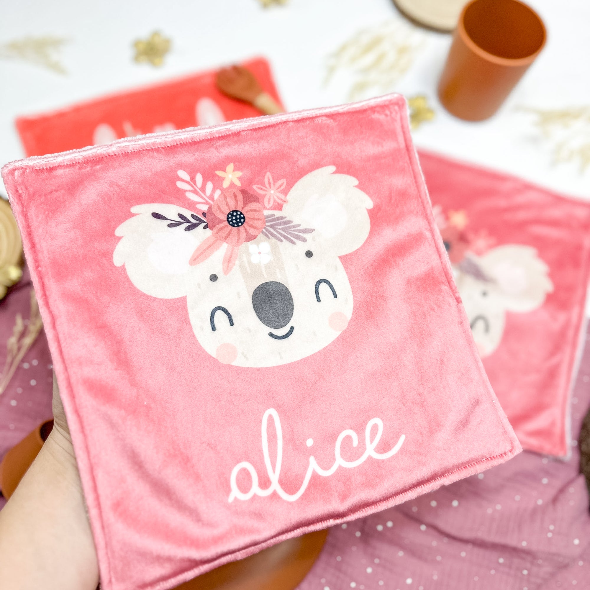 Serviette de table enfant lavable – Compagnons en Fleurs - Lot De 2