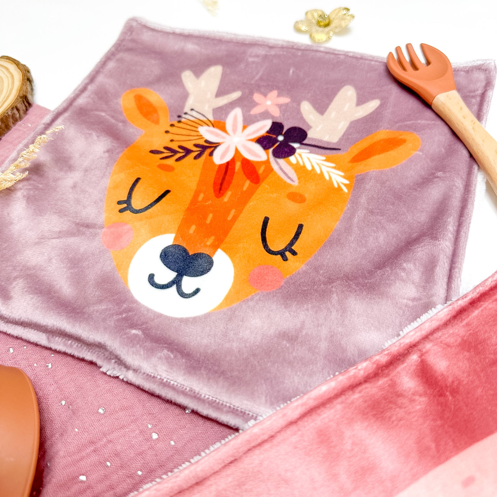 Serviette de table enfant lavable – Compagnons en Fleurs - Lot De 2