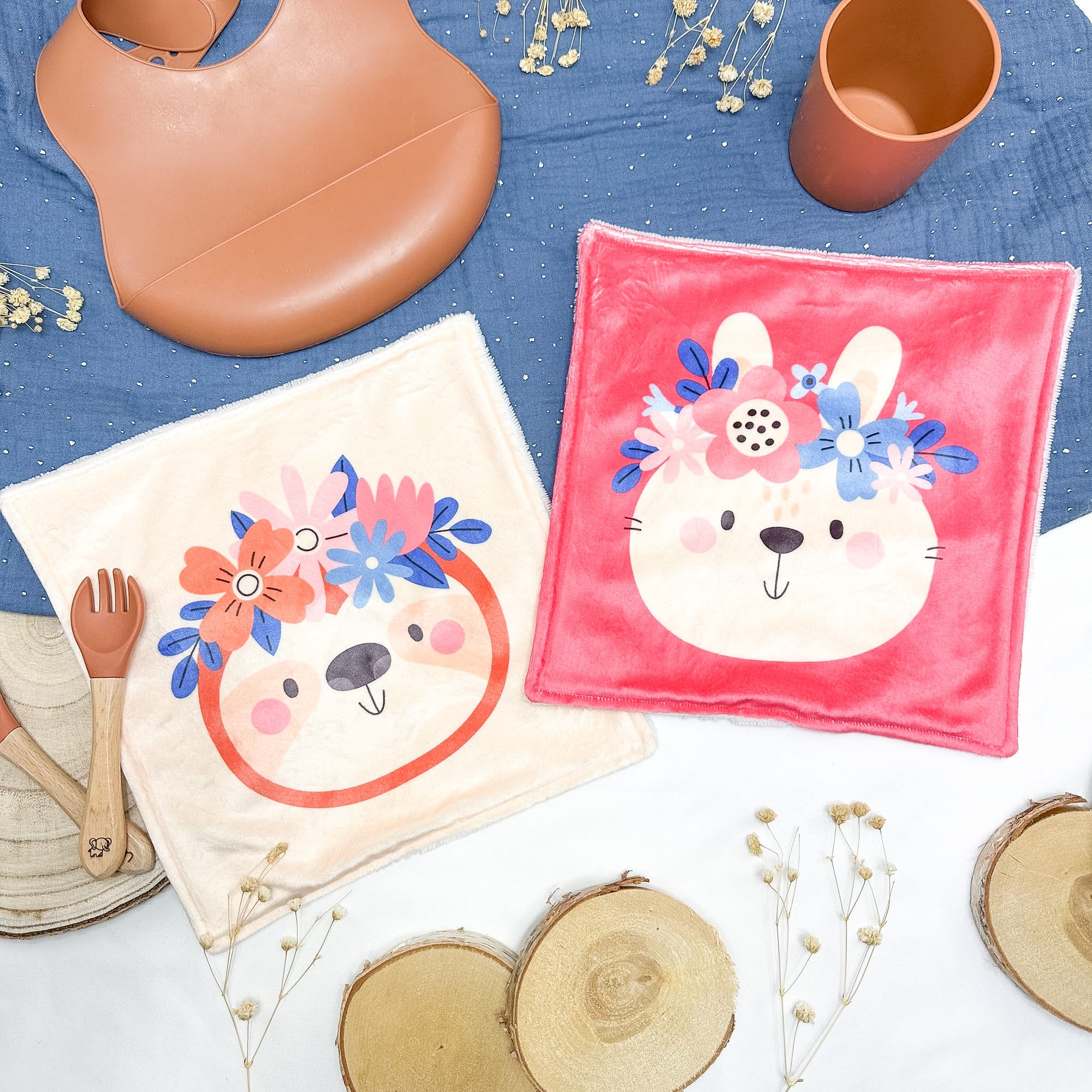Serviette de table enfant lavable – Les Petits Fleuris - Lot De 2