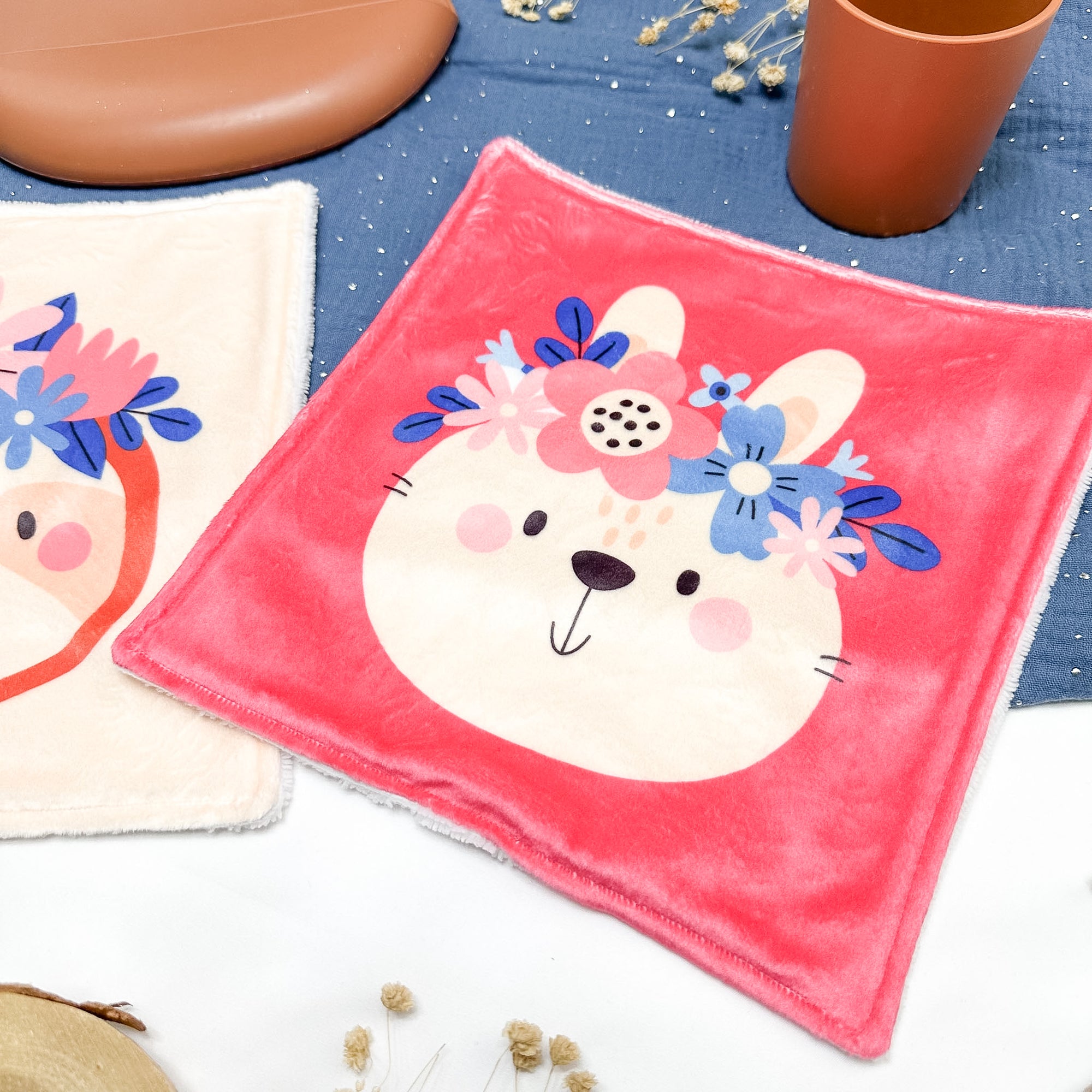 Serviette de table enfant lavable – Les Petits Fleuris - Lot De 2