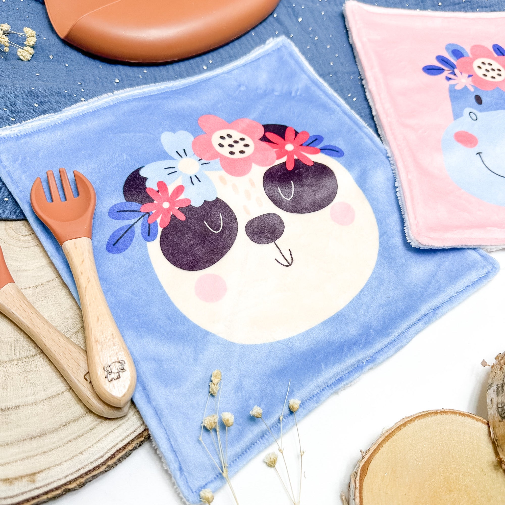 Serviette de table enfant lavable – Les Petits Fleuris - Lot De 2