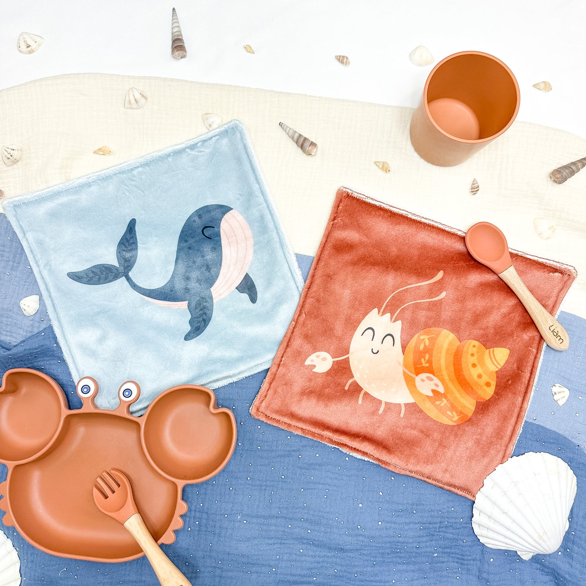 Serviette de table enfant lavable – Tendresse Salée - Lot De 2