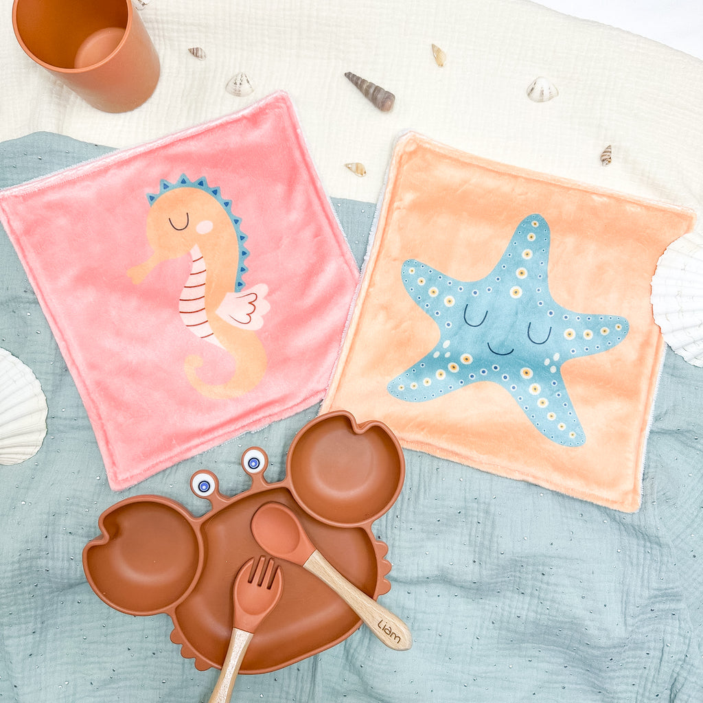 Serviette de table enfant lavable – Petits Flots d’Amour - Lot De 2