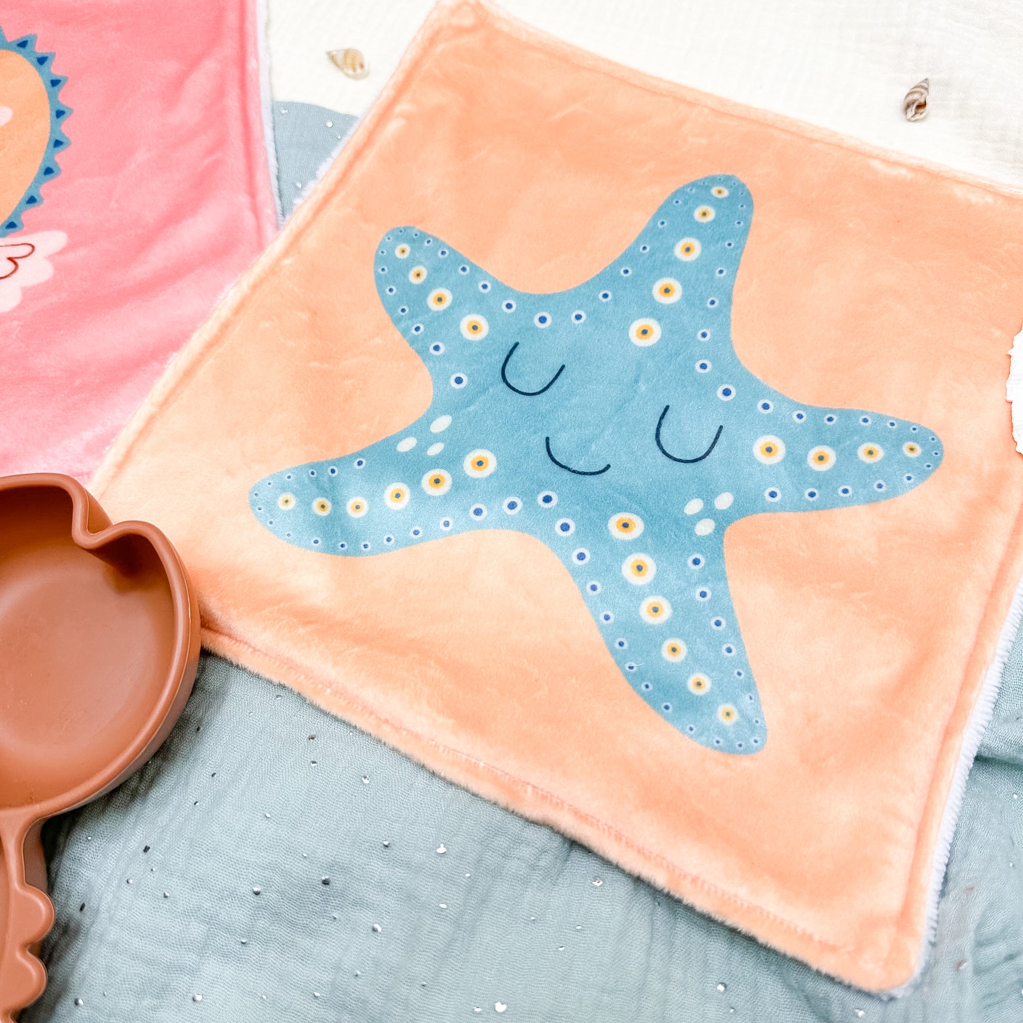 Serviette de table enfant lavable – Petits Flots d’Amour - Lot De 2