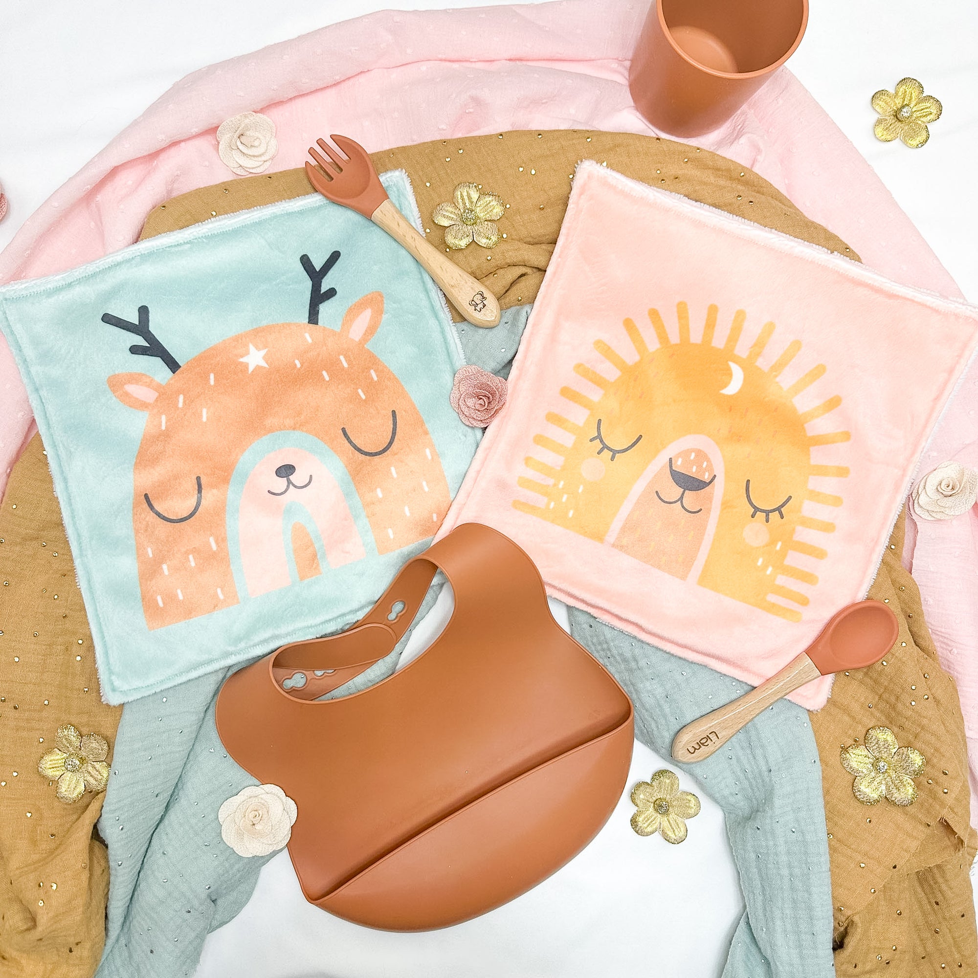 Serviette de table enfant lavable – Arcs-en-Ciel Enchantés - Lot De 2