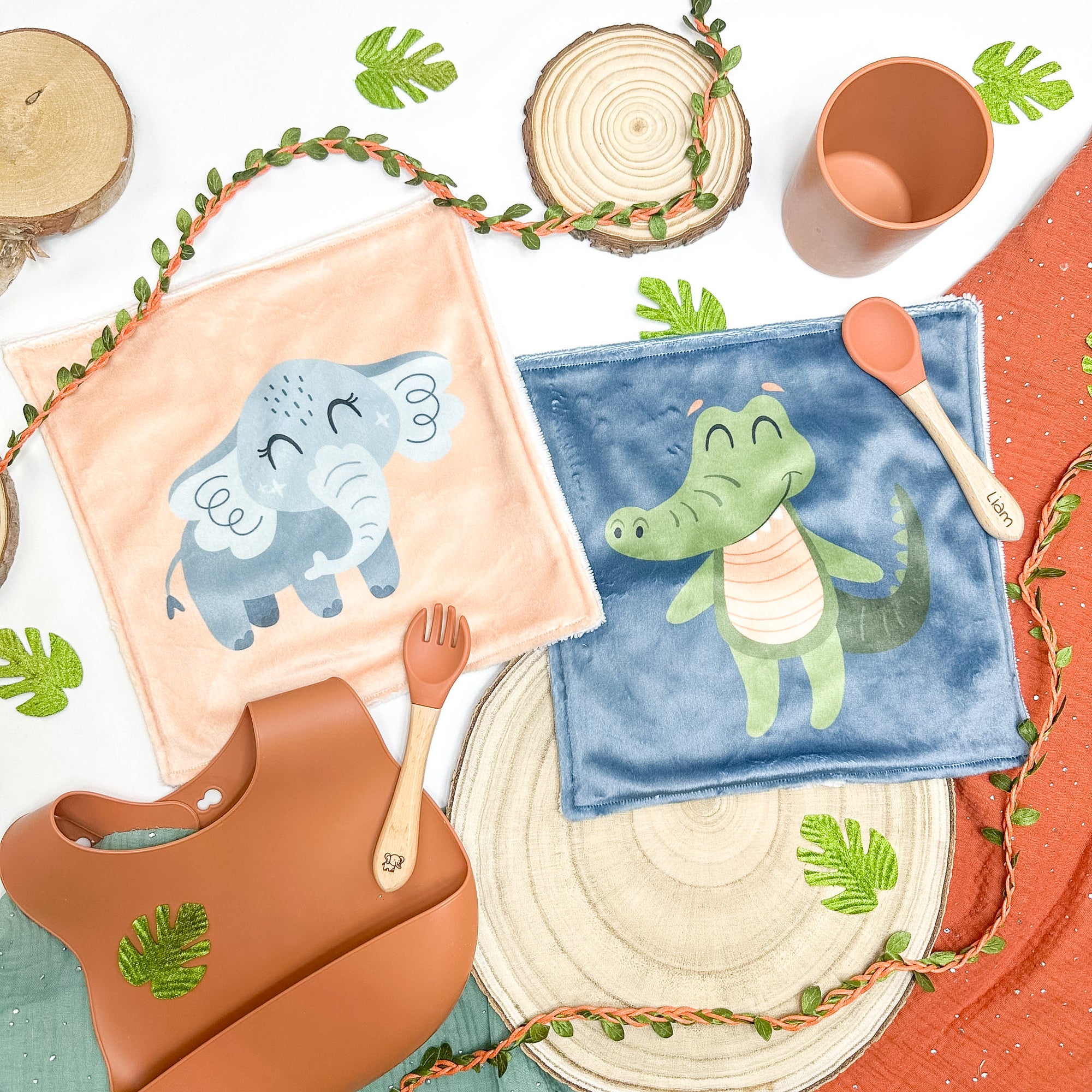 Serviette de table enfant lavable – Z’animos Tropicool - Lot De 2