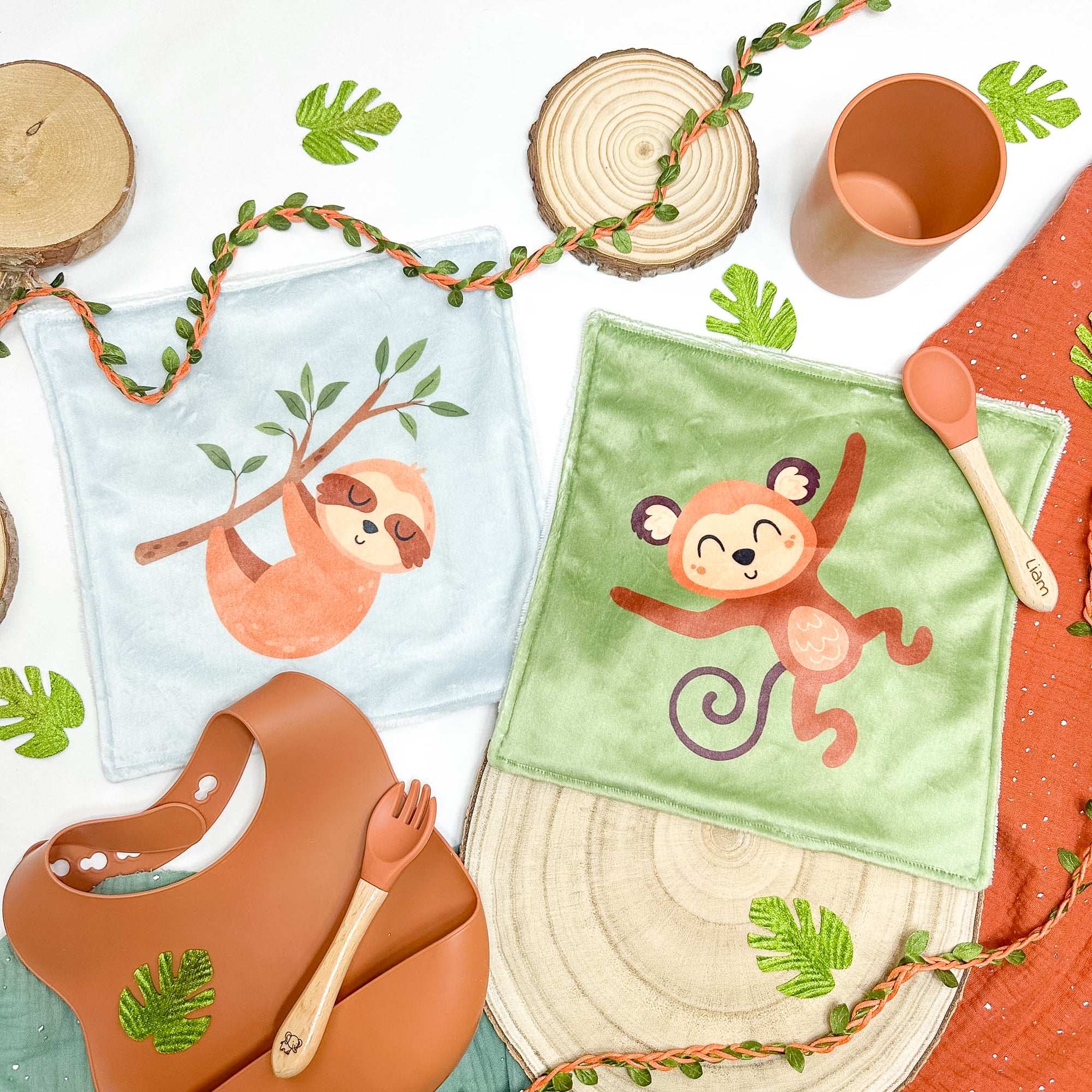 Serviette de table enfant lavable – Z’animos Tropicool - Lot De 2