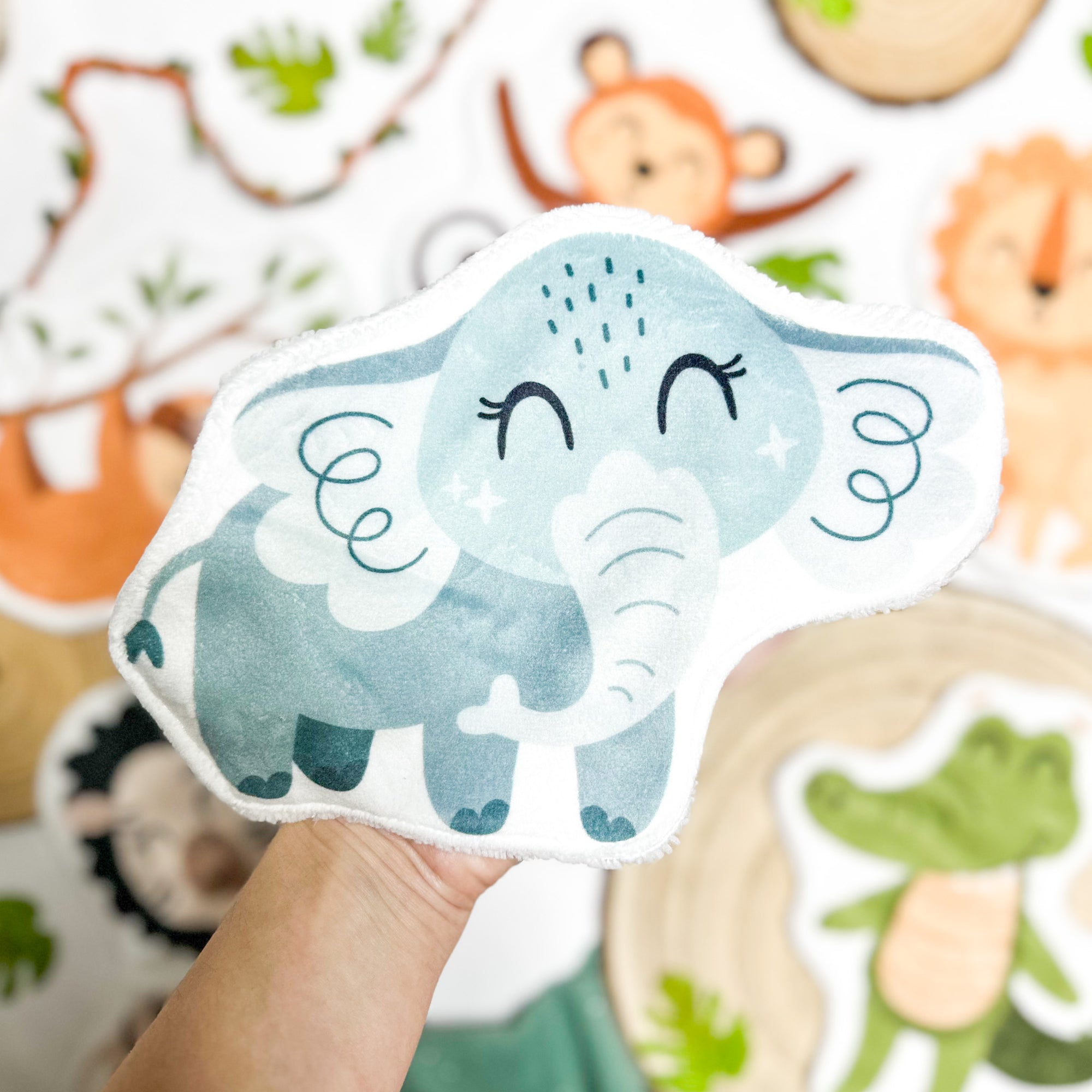 Coton lavable bébé XXL – éléphant – coton réutilisable et ultra doux