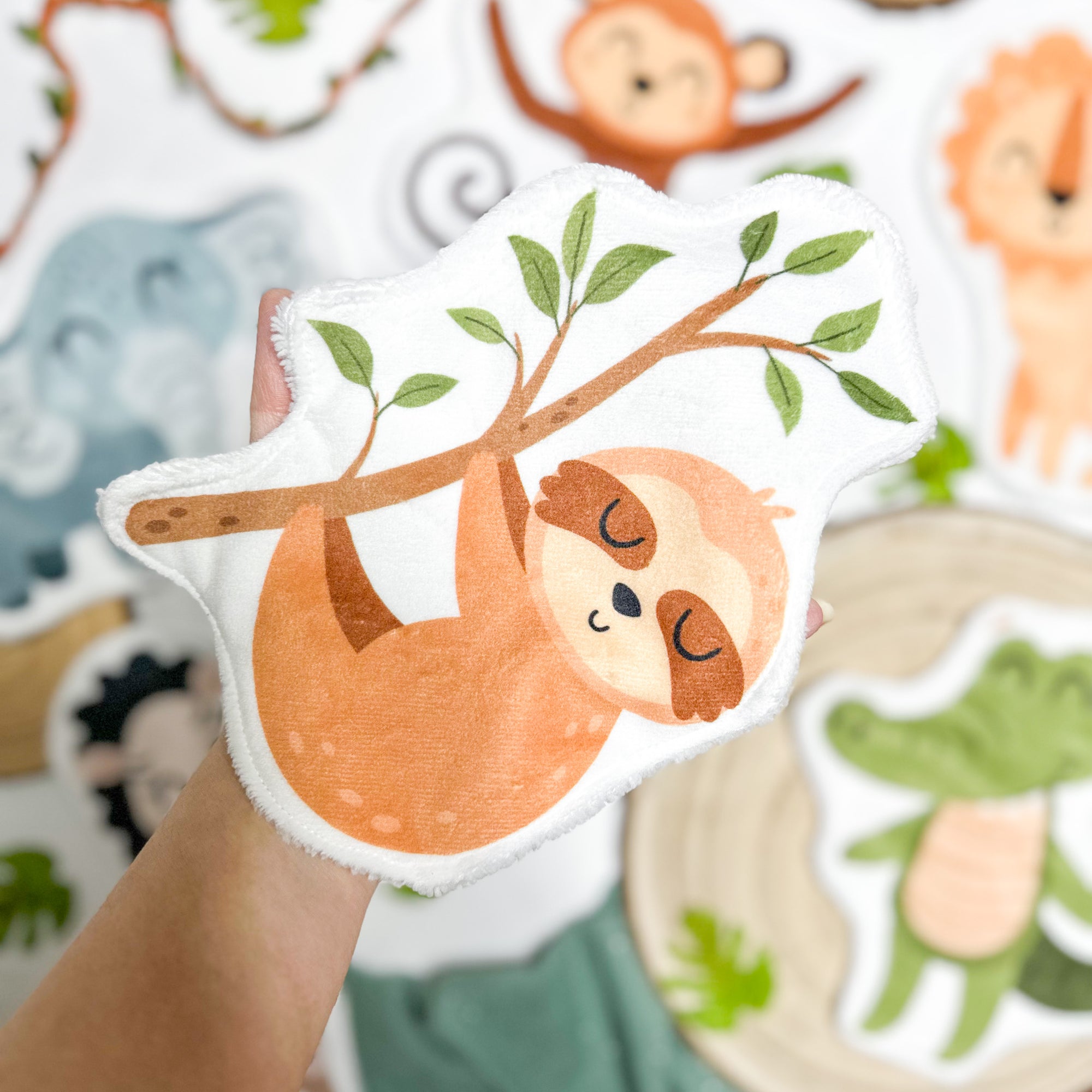 Coton lavable bébé XXL – paresseux – coton réutilisable et ultra doux