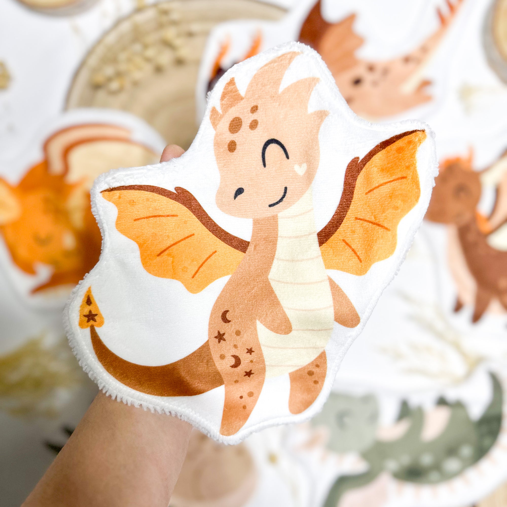 Coton lavable bébé XXL – dragon – coton réutilisable et ultra doux