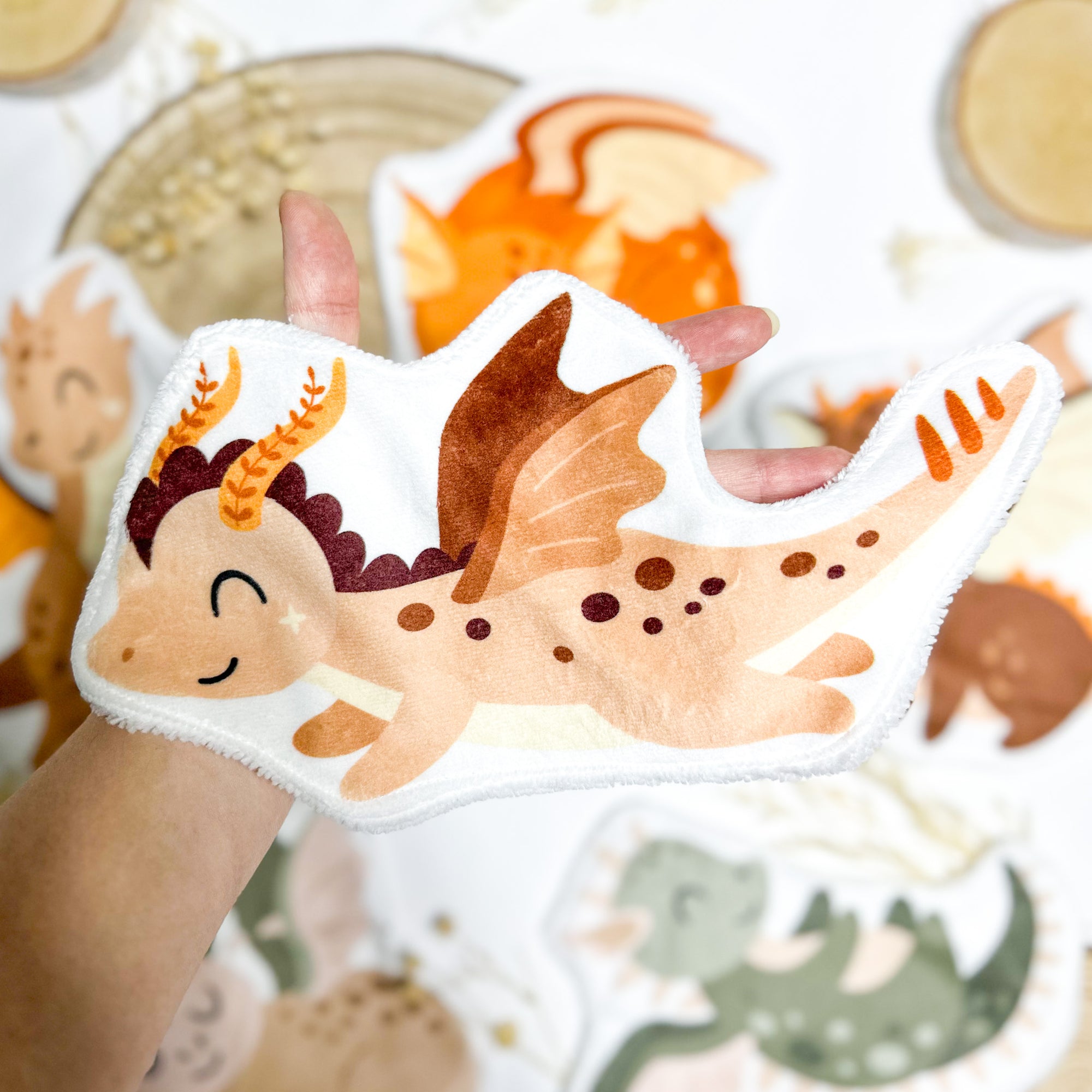 Coton lavable bébé XXL – dragon – coton réutilisable et ultra doux