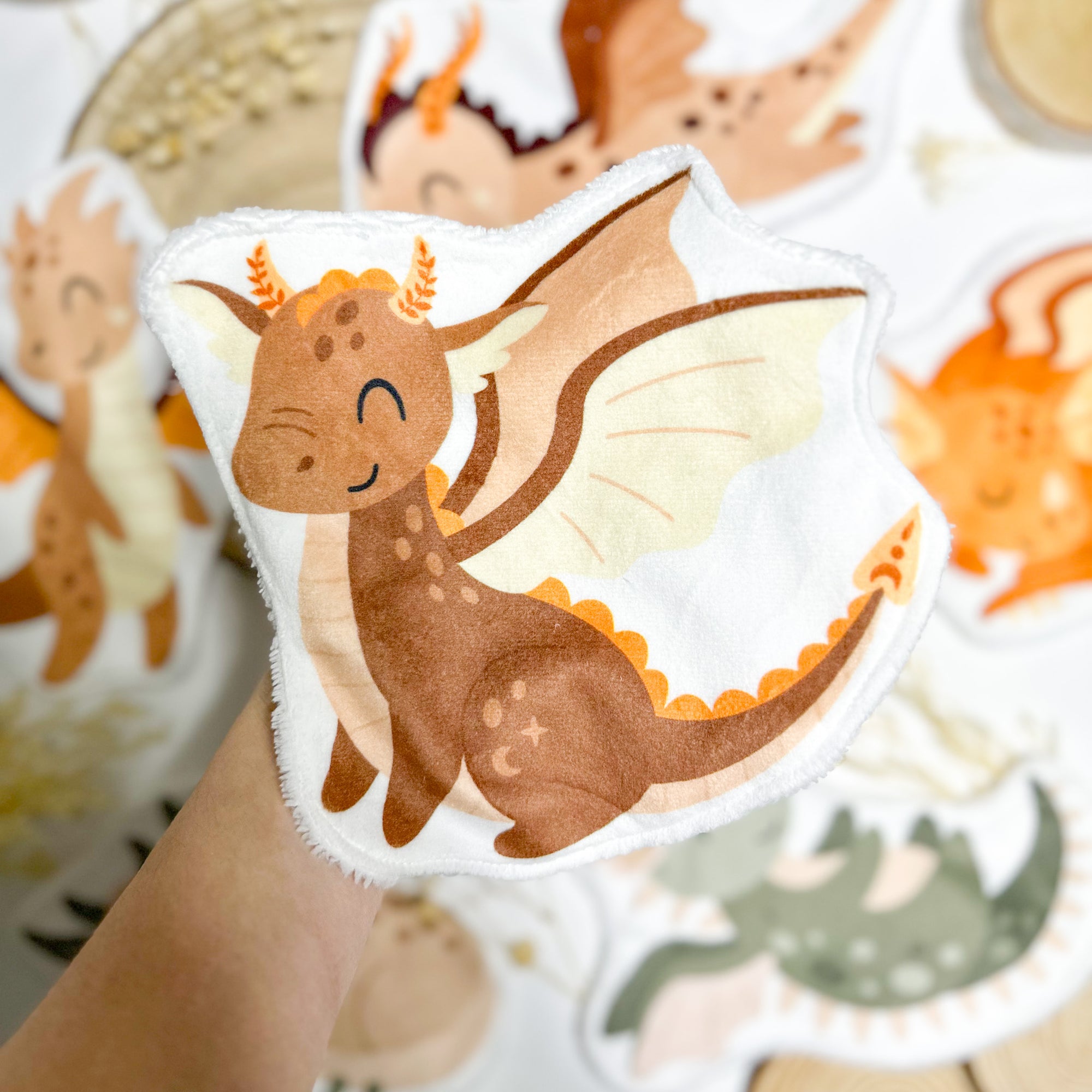 Coton lavable bébé XXL – dragon – coton réutilisable et ultra doux