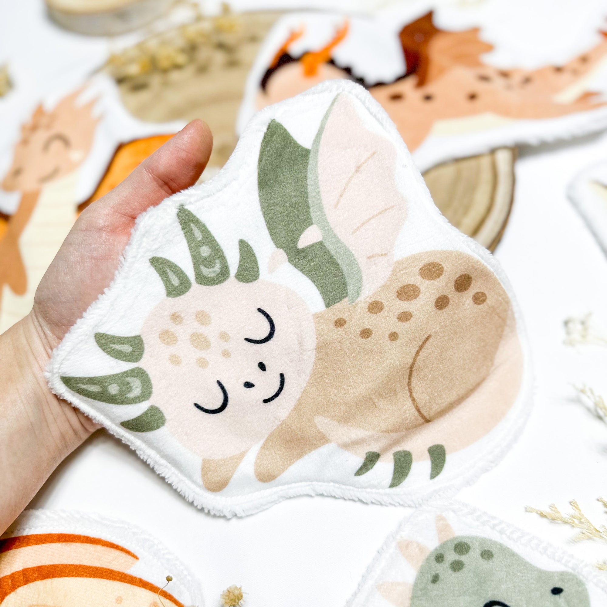 Coton lavable bébé XXL – dragon – coton réutilisable et ultra doux