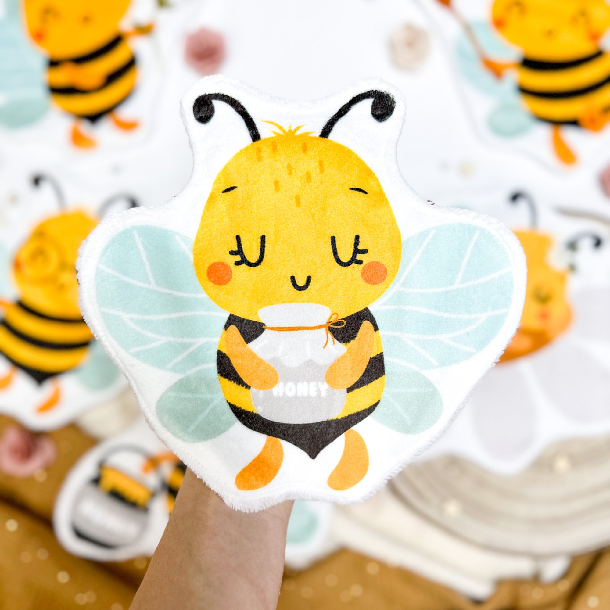 Coton lavable bébé XXL – abeille – coton réutilisable et ultra doux