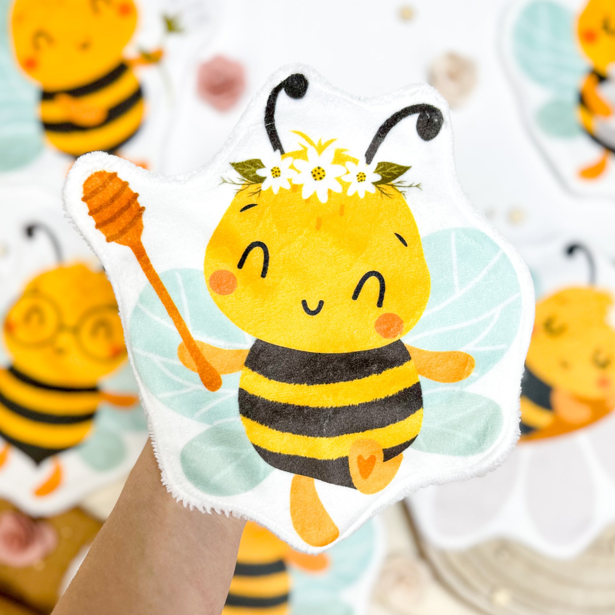 Coton lavable bébé XXL – abeille – coton réutilisable et ultra doux