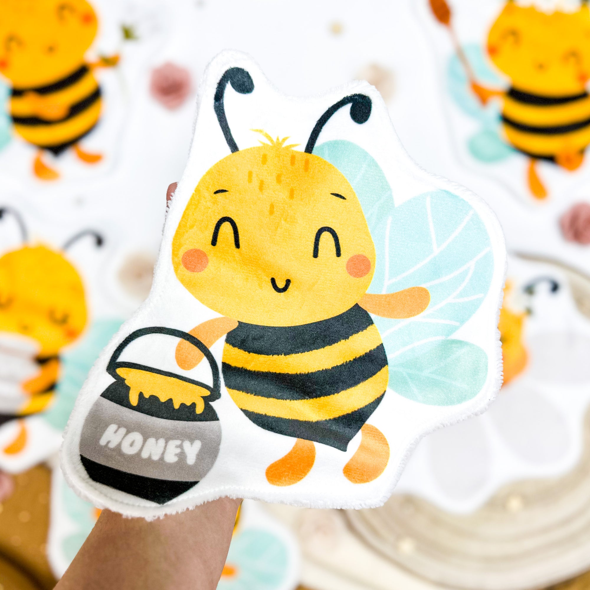 Coton lavable bébé XXL – abeille – coton réutilisable et ultra doux