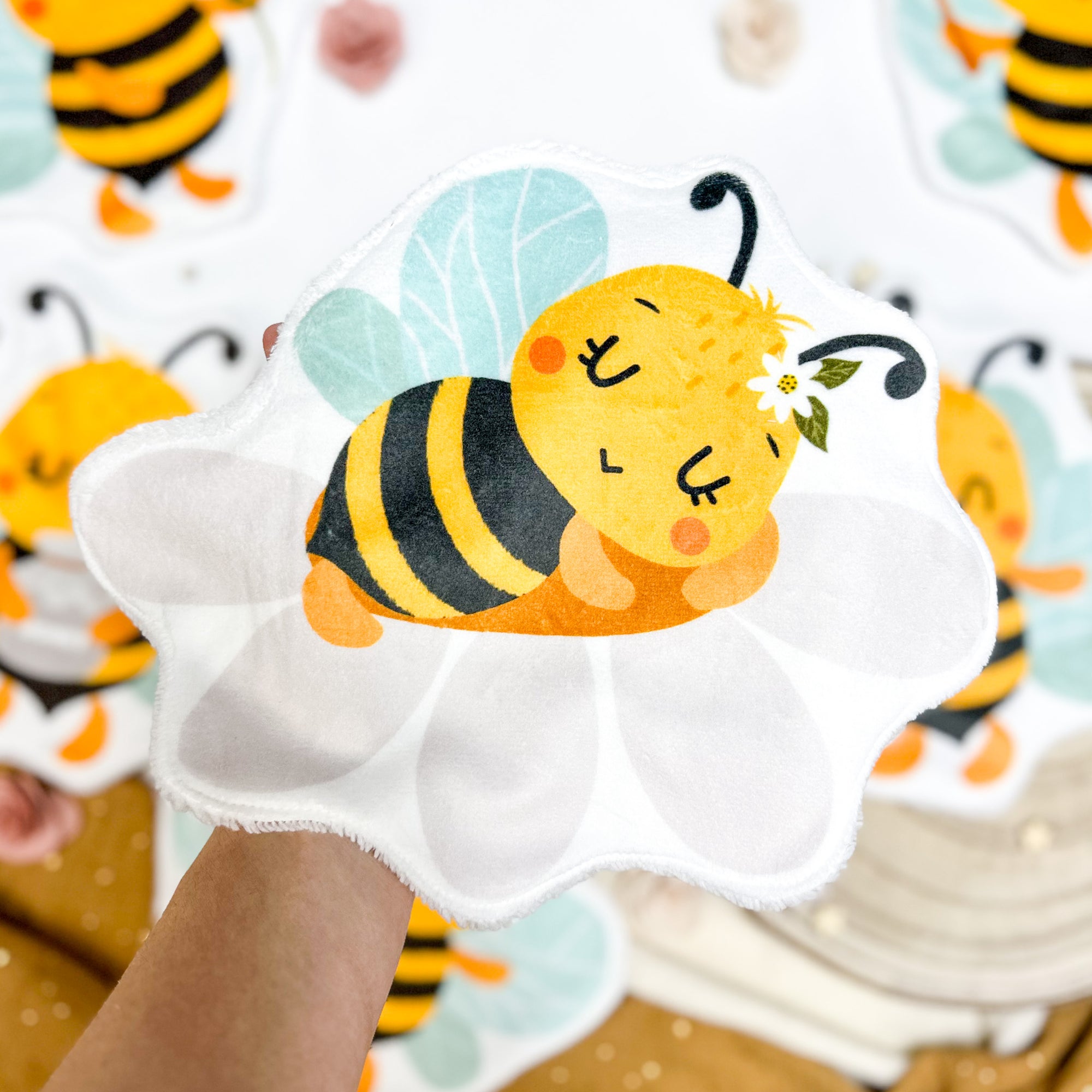 Coton lavable bébé XXL – abeille – coton réutilisable et ultra doux