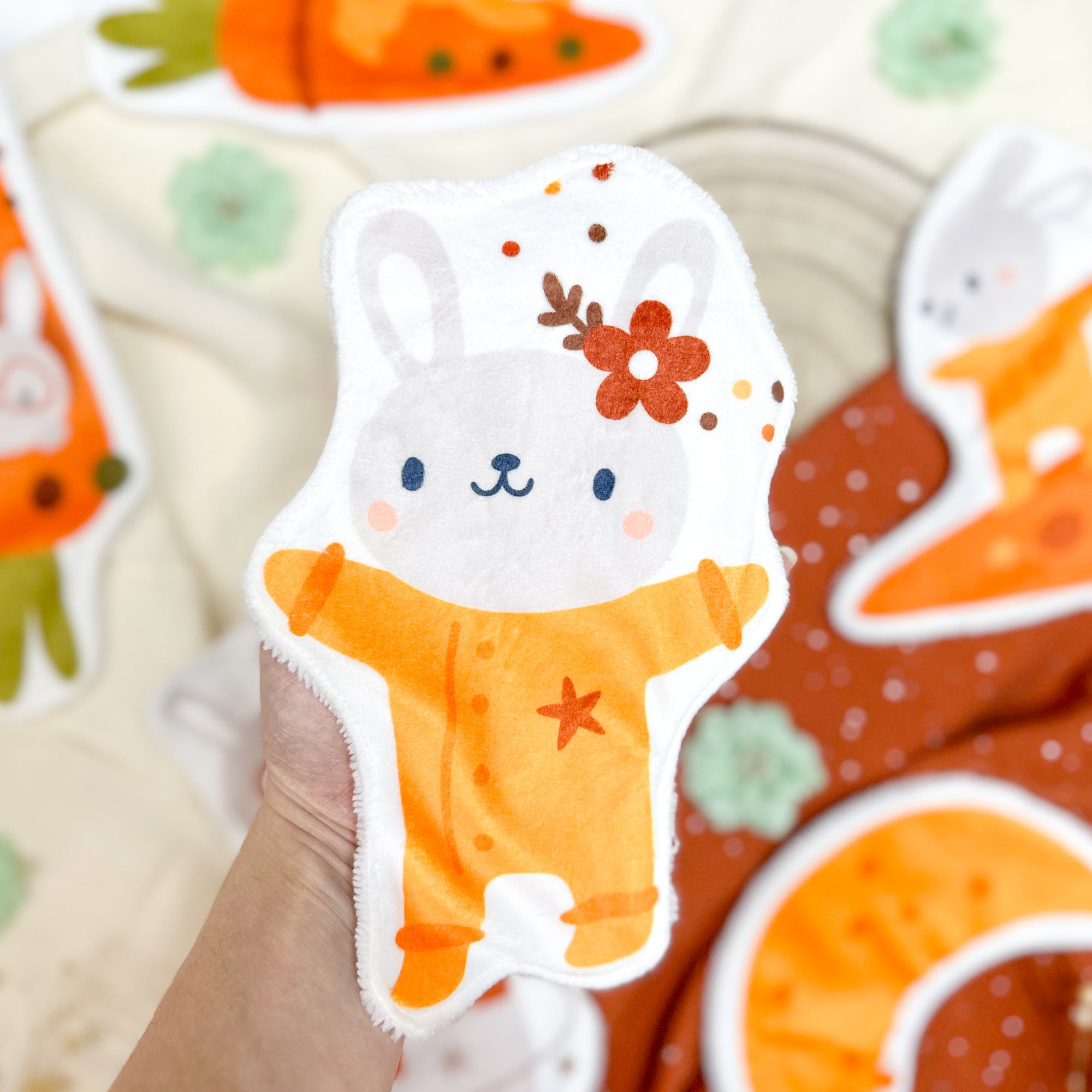 Coton lavable bébé XXL – lapin  – coton réutilisable et ultra doux