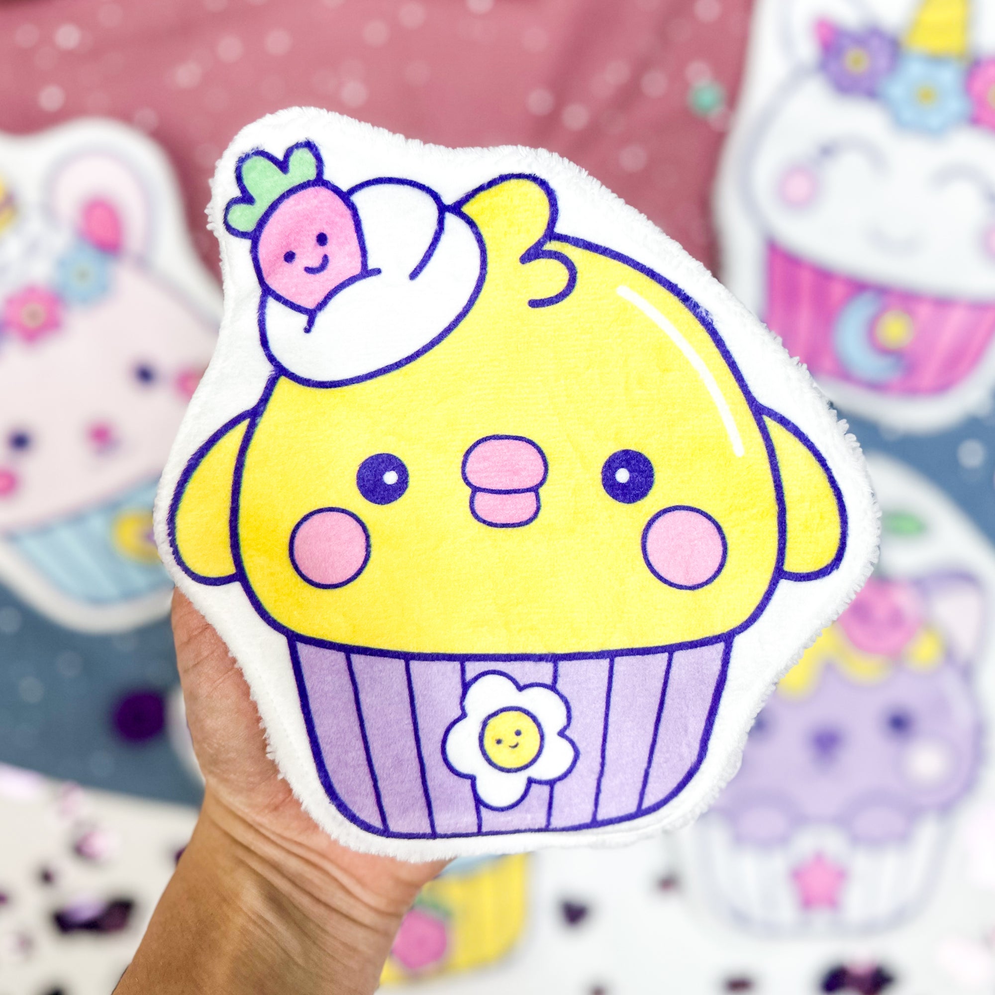 Coton lavable bébé XXL – muffin kawaii poussin – coton réutilisable et ultra doux