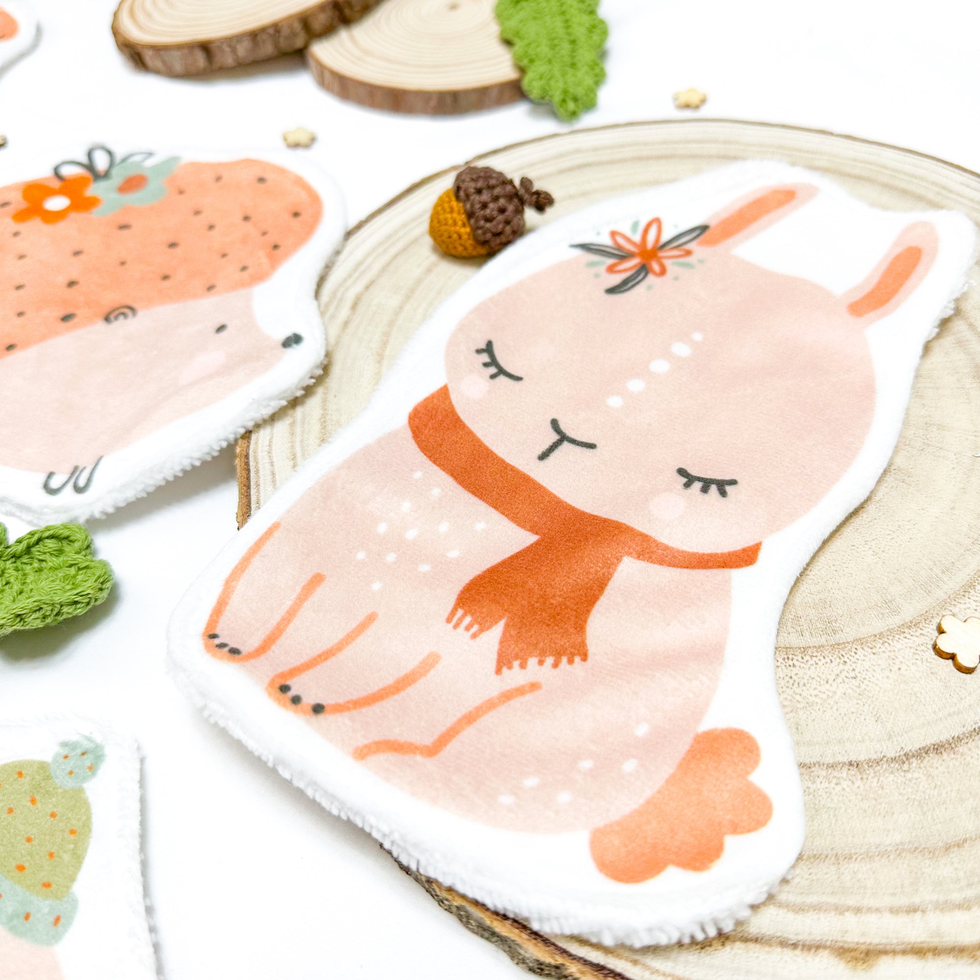 Coton lavable bébé XXL – lapin  – coton réutilisable et ultra doux