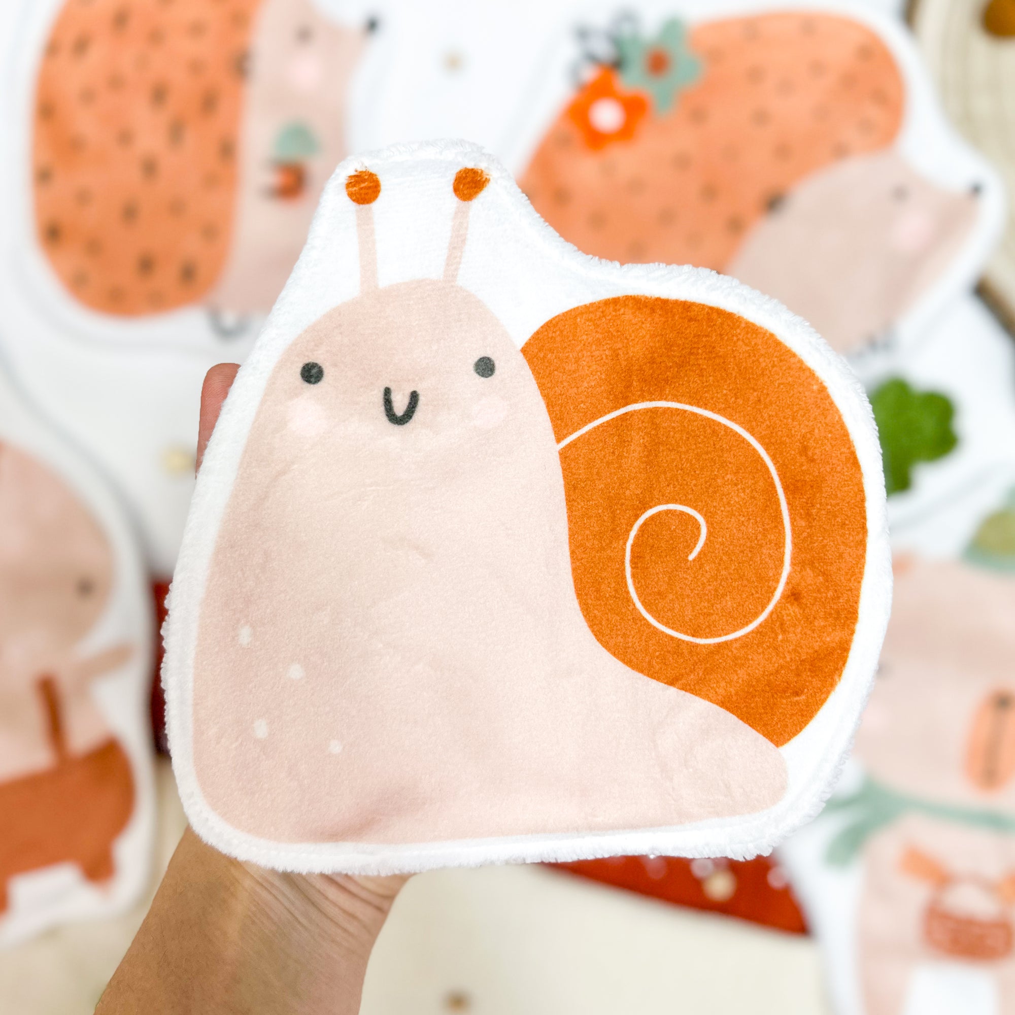 Coton lavable bébé XXL –  escargot – coton réutilisable et ultra doux